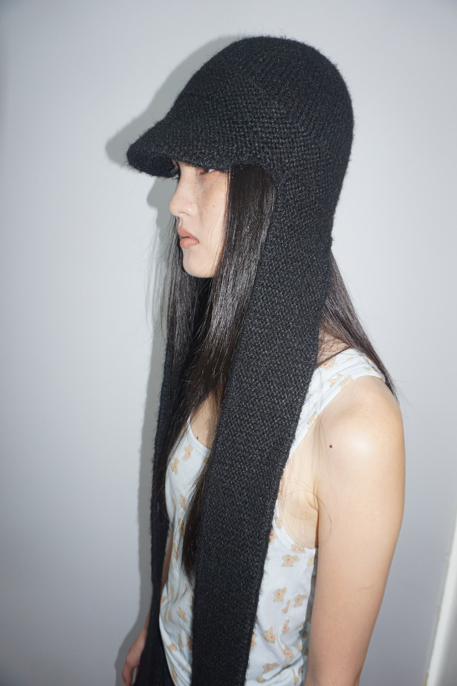 Flap Tail Beanie Black
