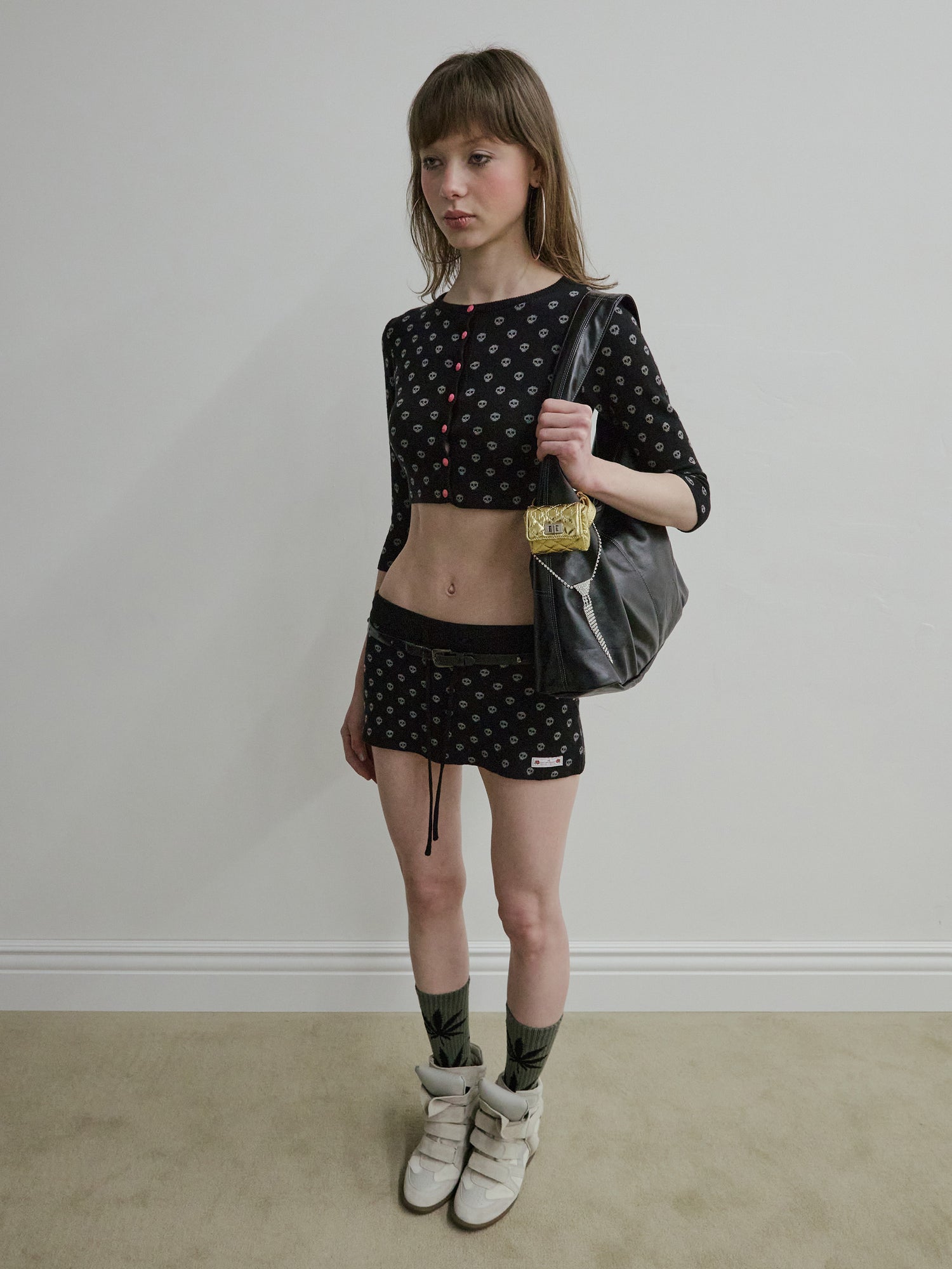 New Emo Crop Cardigan Black