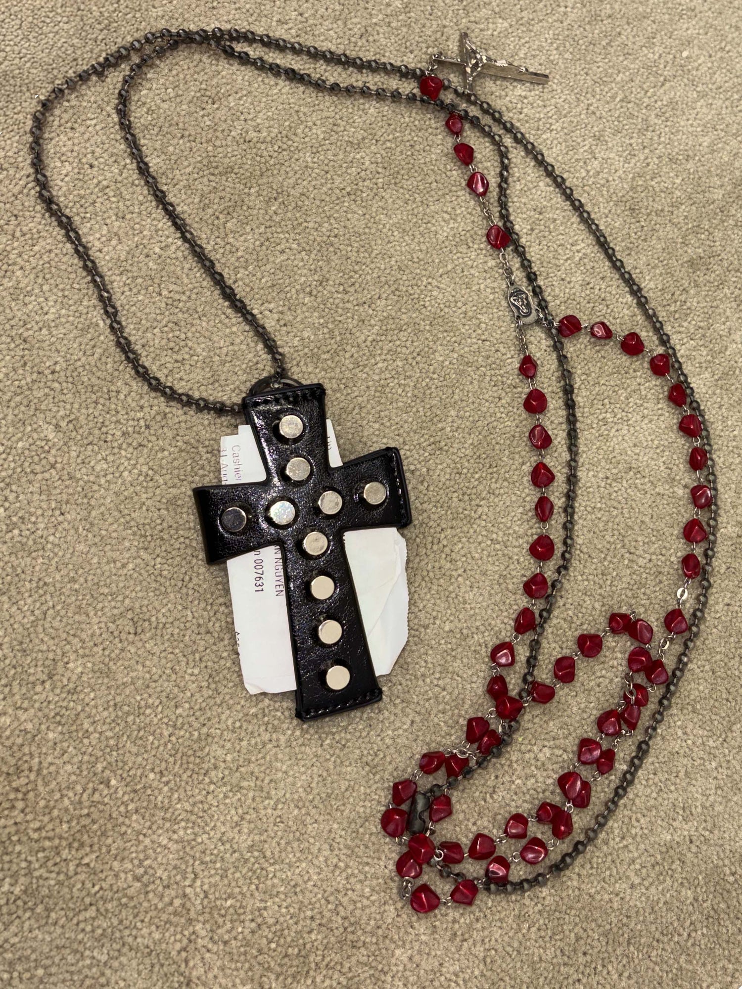 Cross Stud Strap Wallet Black