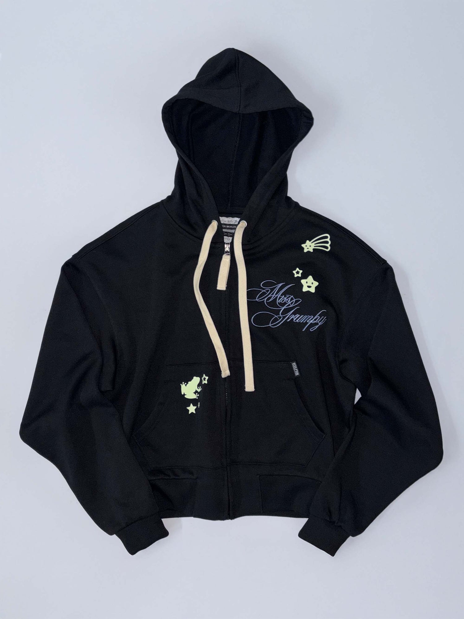 Glow In The Dark Zip-Up Hoodie Black