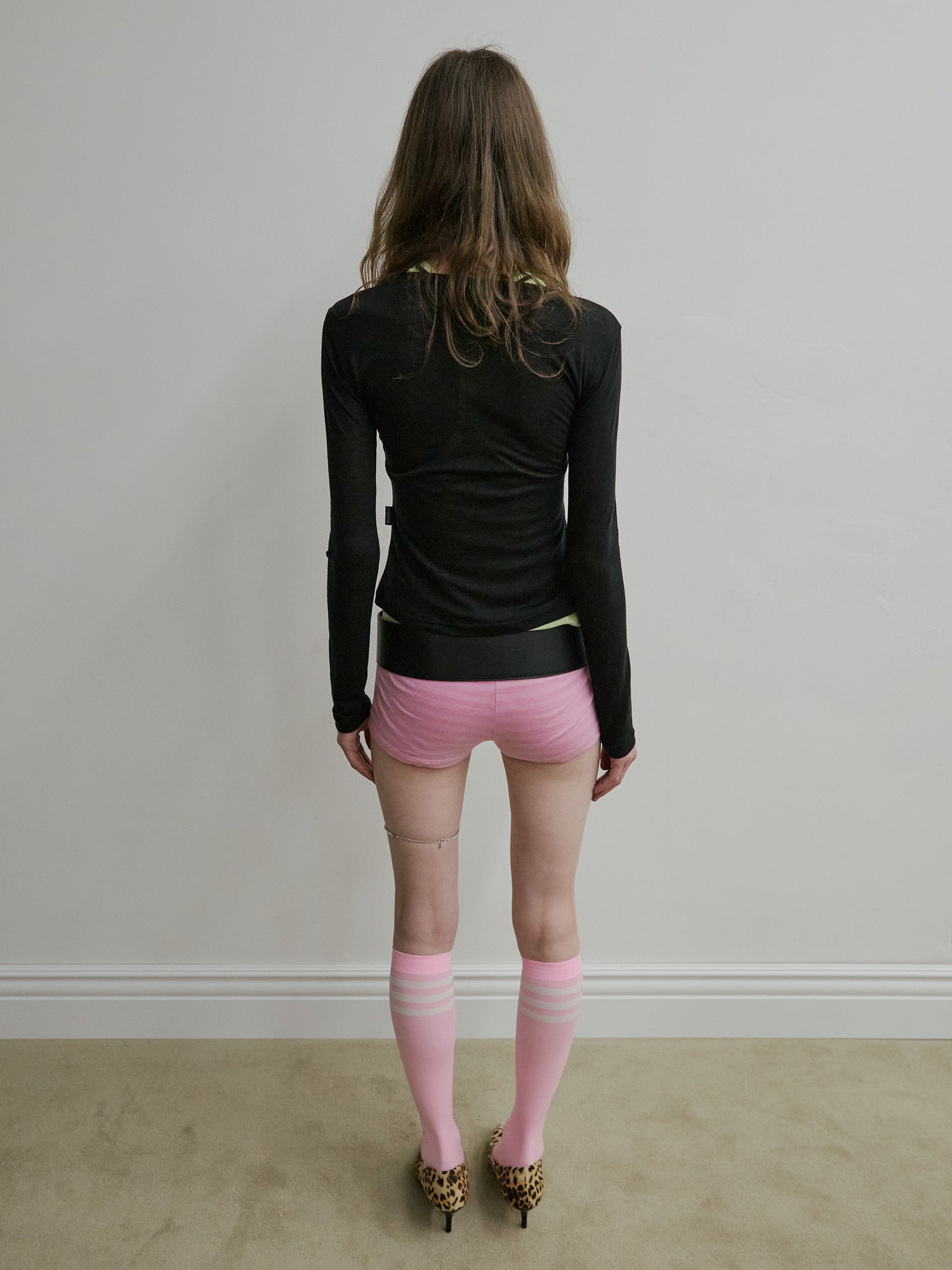 Faux Necklace Tee Black