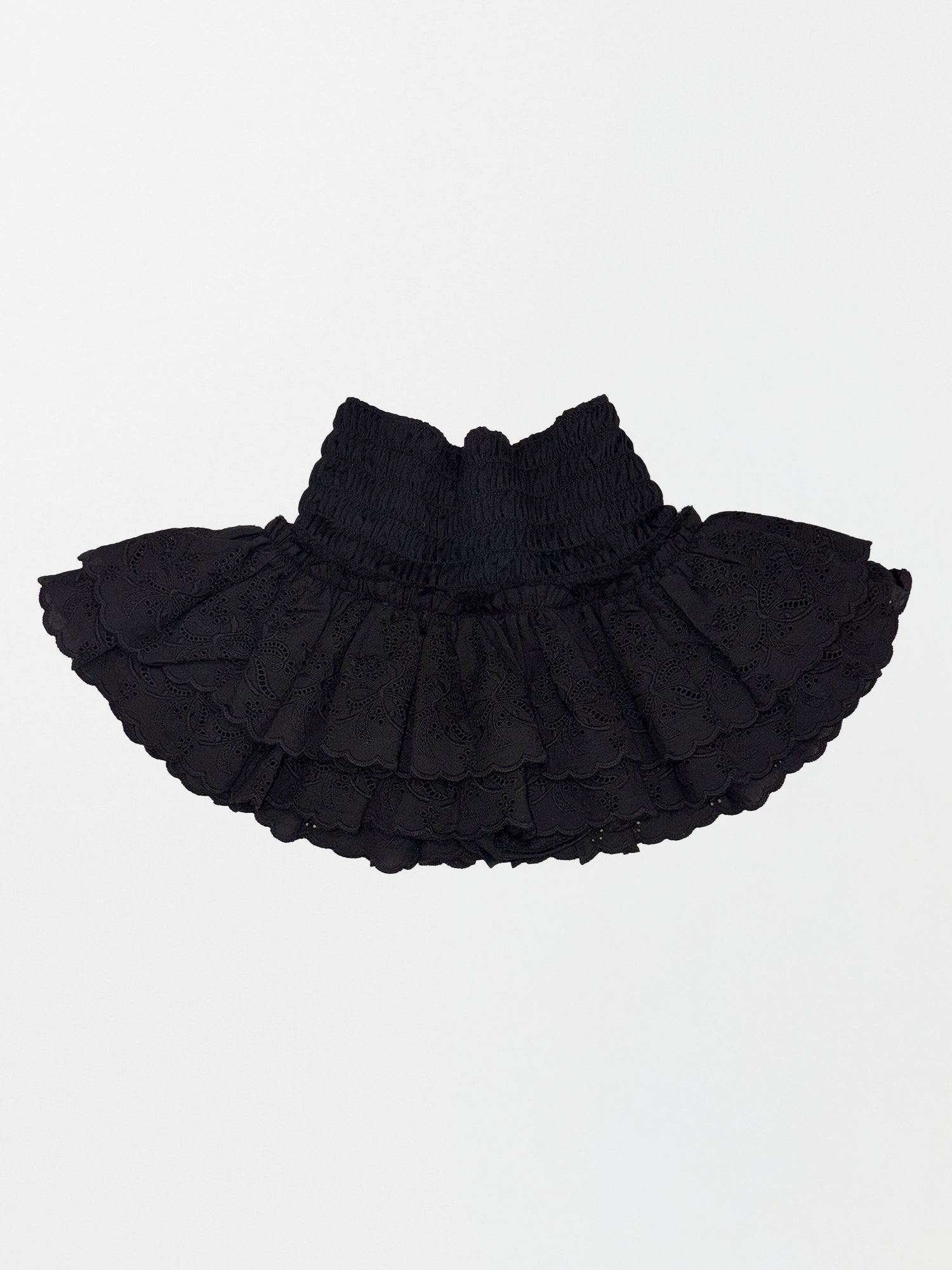 Eyelet Tutu Mini Skort Black