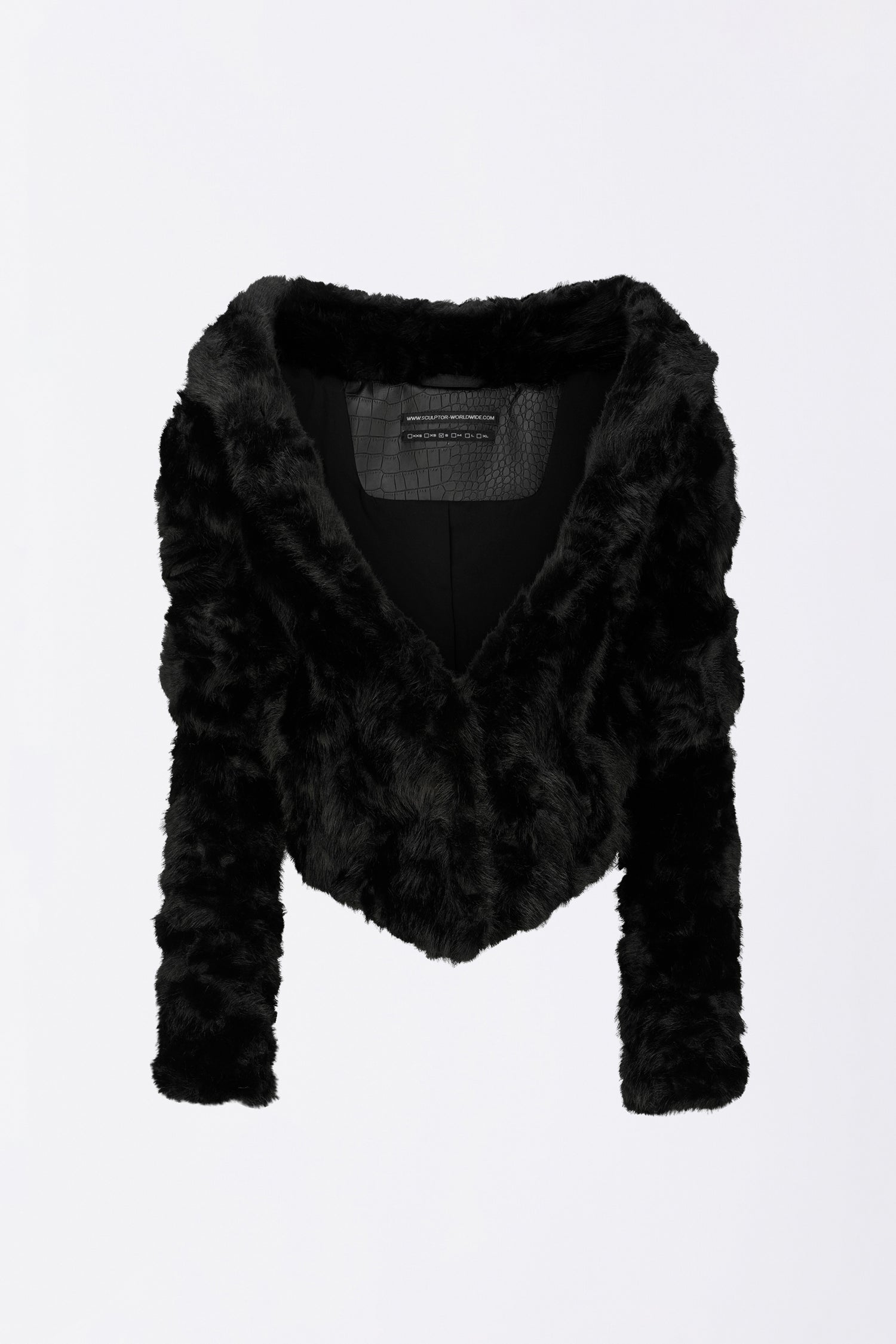 Faux Fur Corset Jacket Black