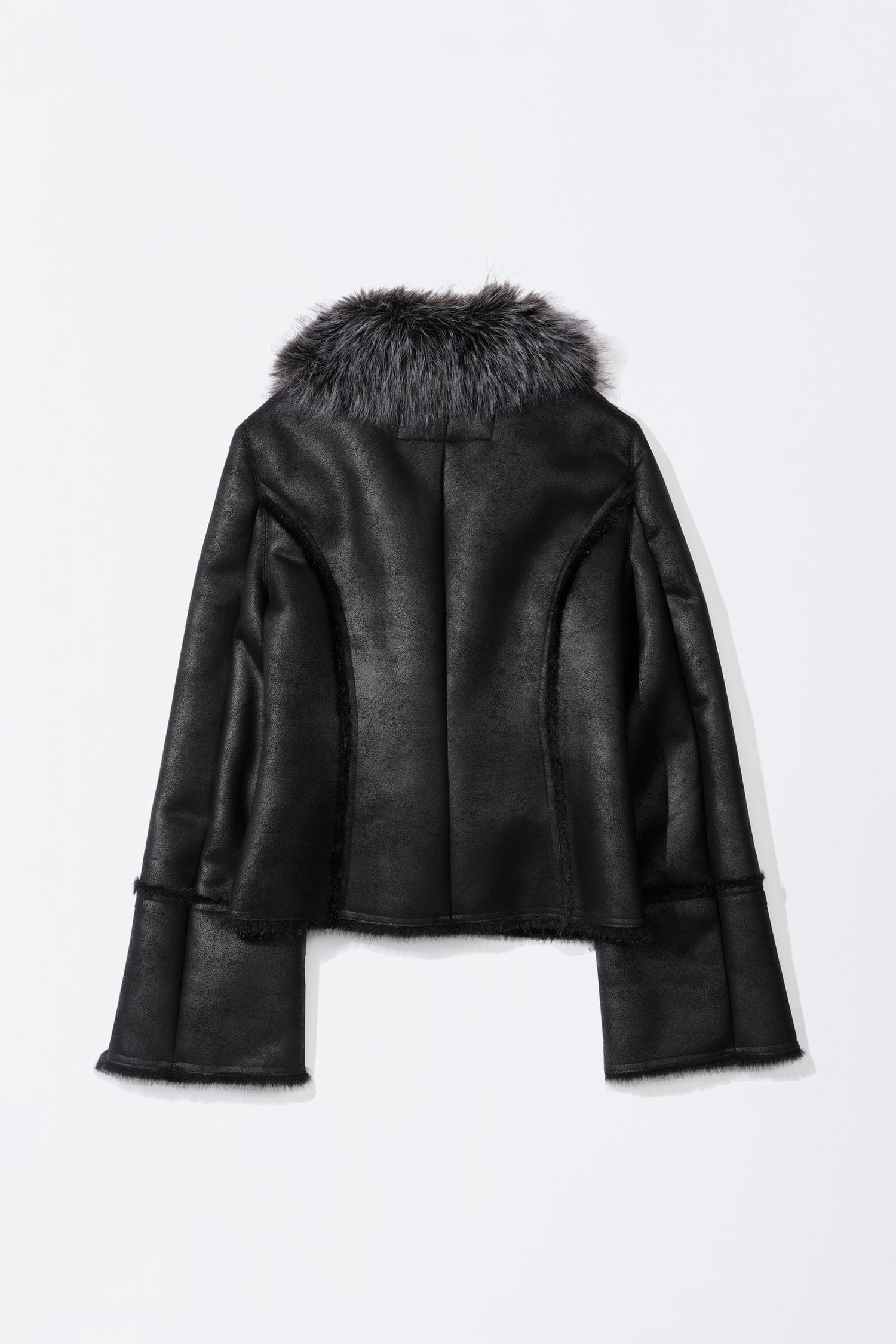 Faux Mouton Toggle Coat Black