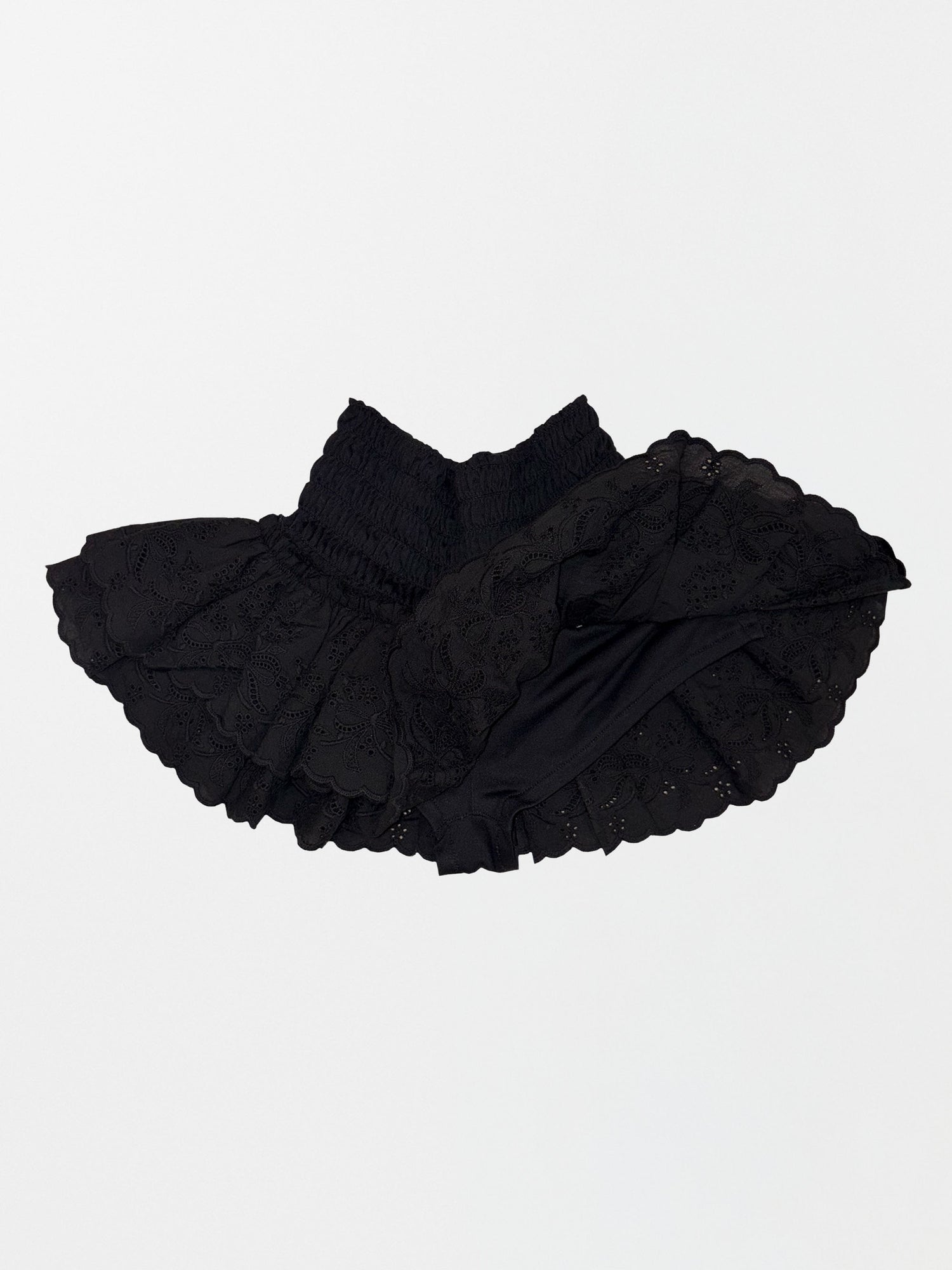 Eyelet Tutu Mini Skort Black