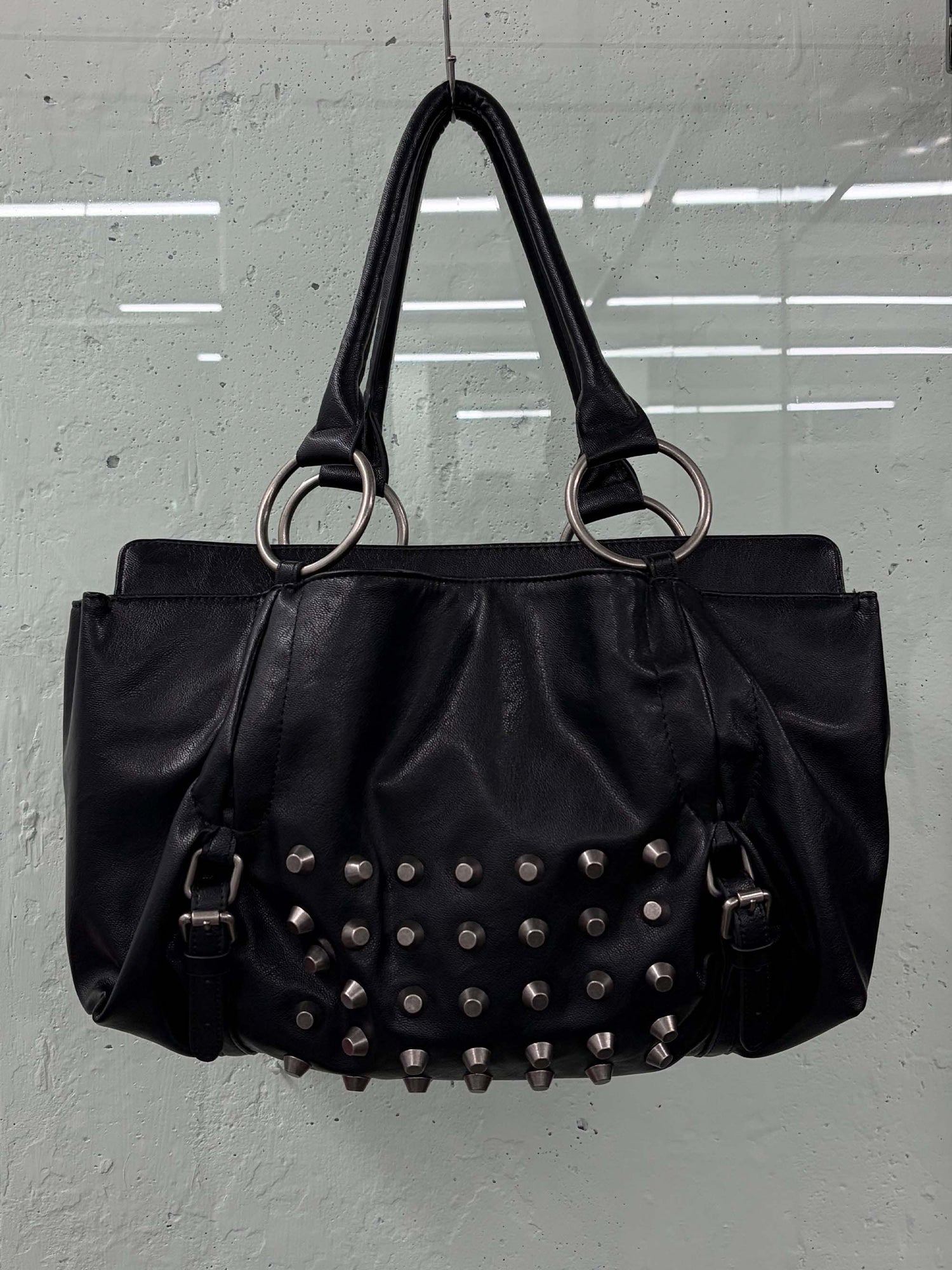Metal Stud Tote Bag Black