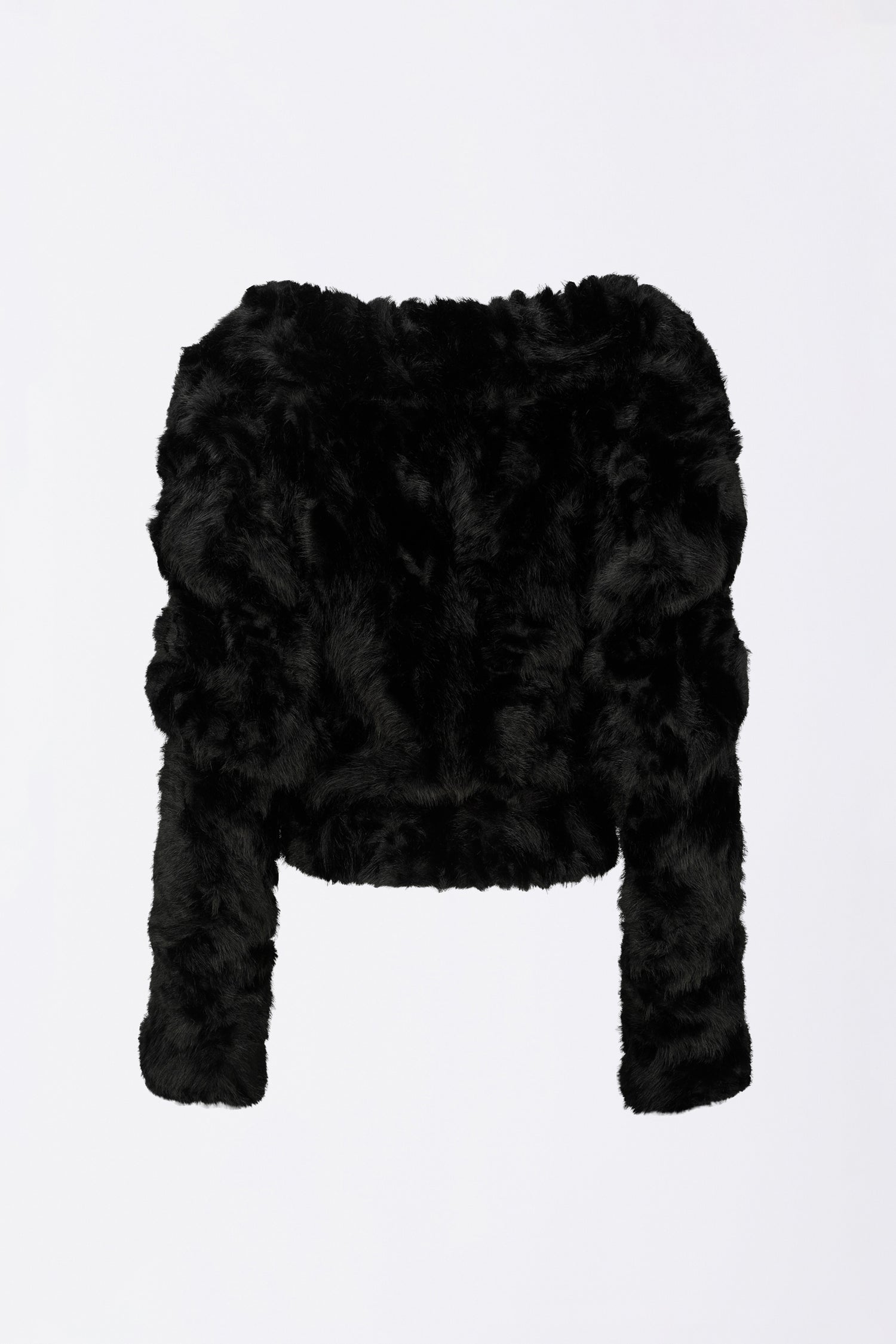 Faux Fur Corset Jacket Black