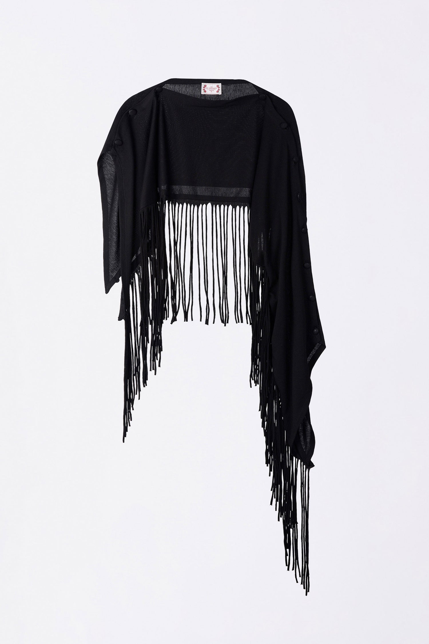 Versatile Fringe Cape Black