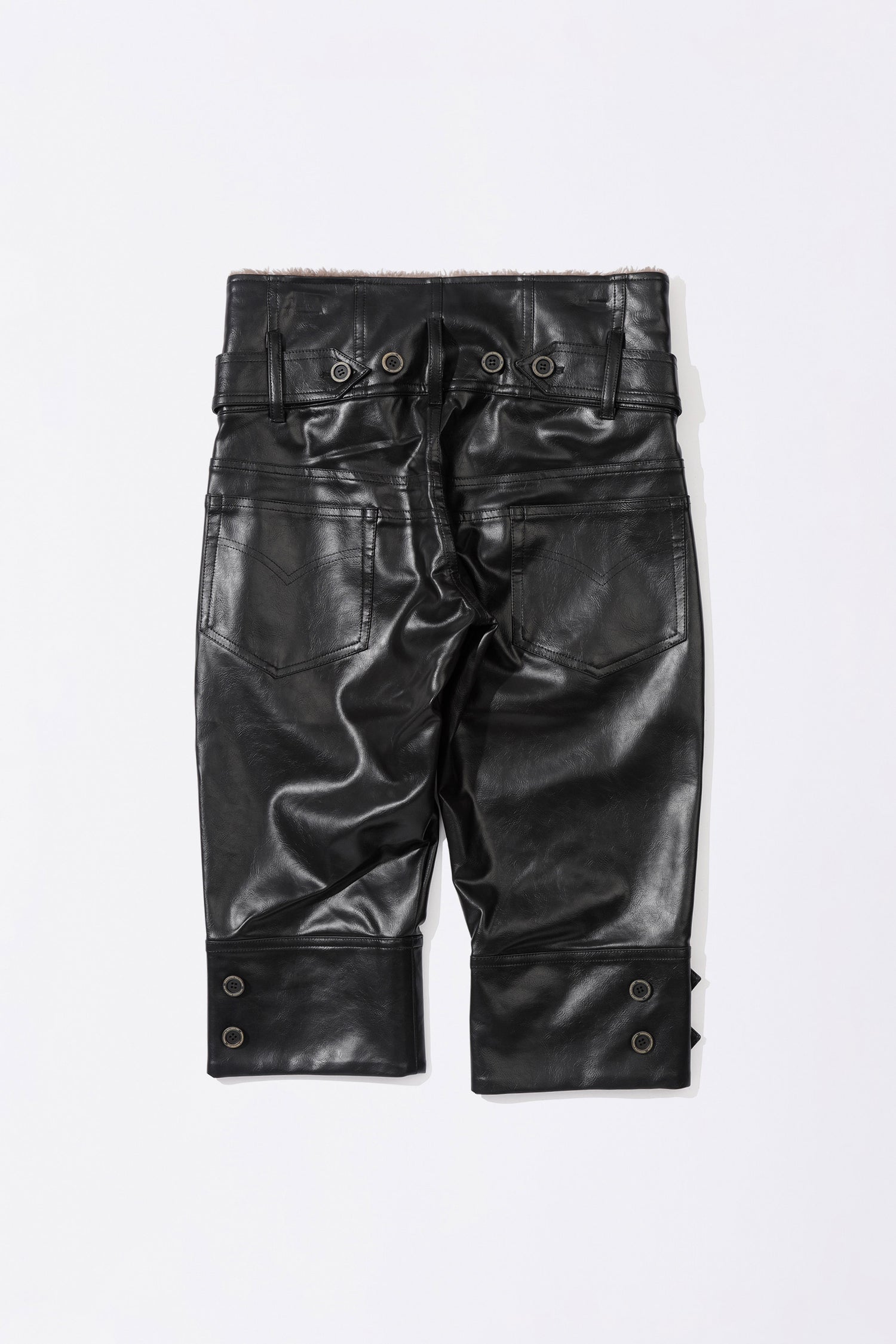 Capri Faux Leather Pants Black