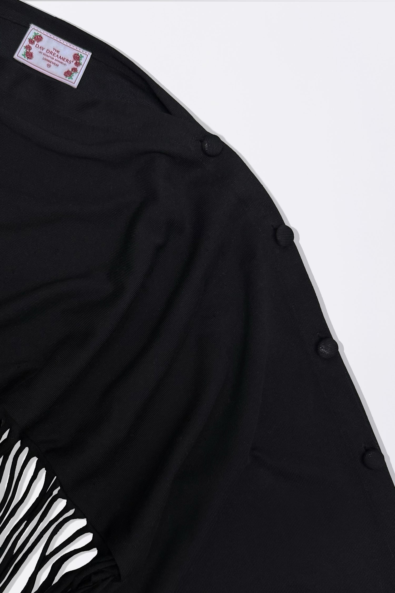 Versatile Fringe Cape Black