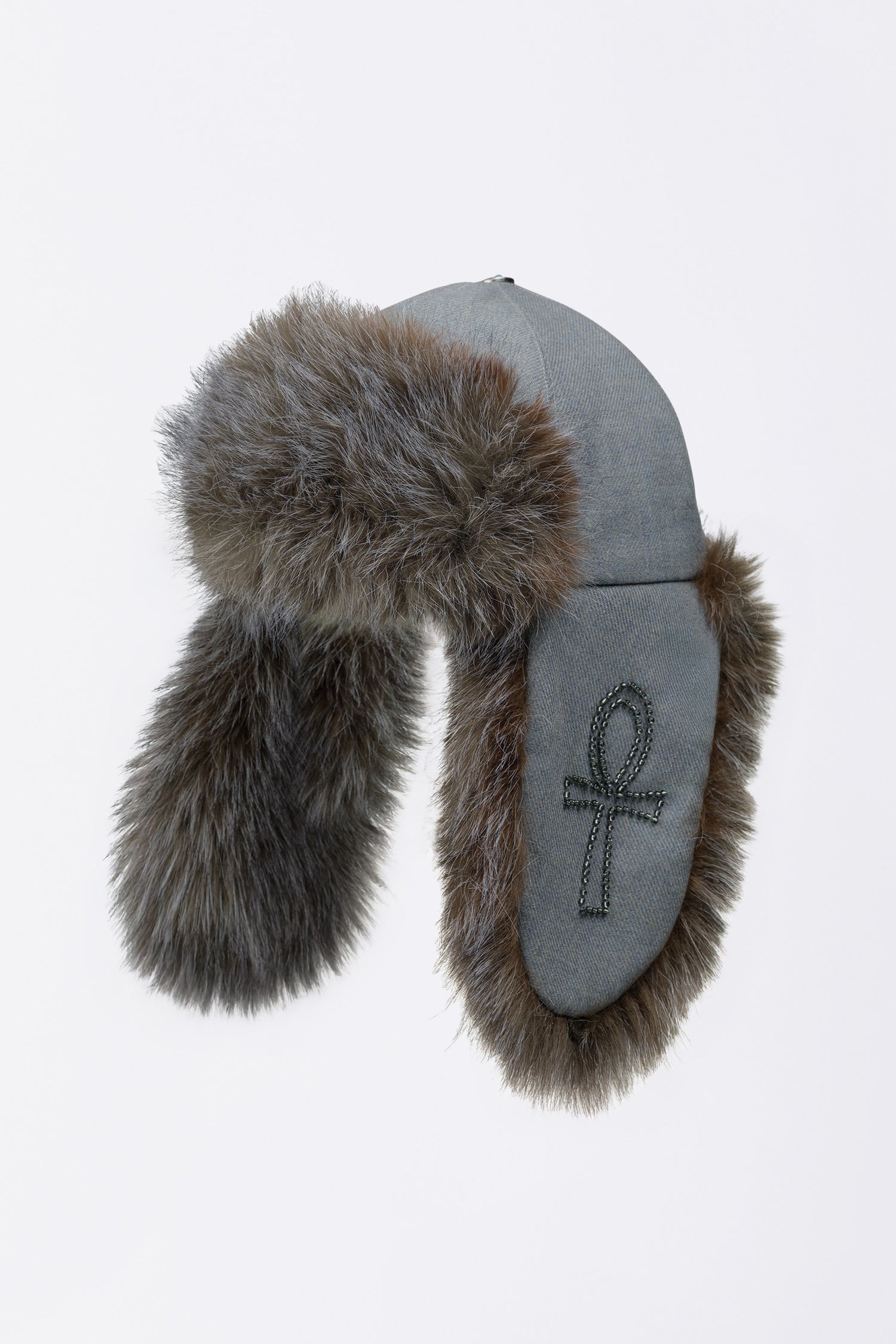 Wool Trooper Hat Blue Gray