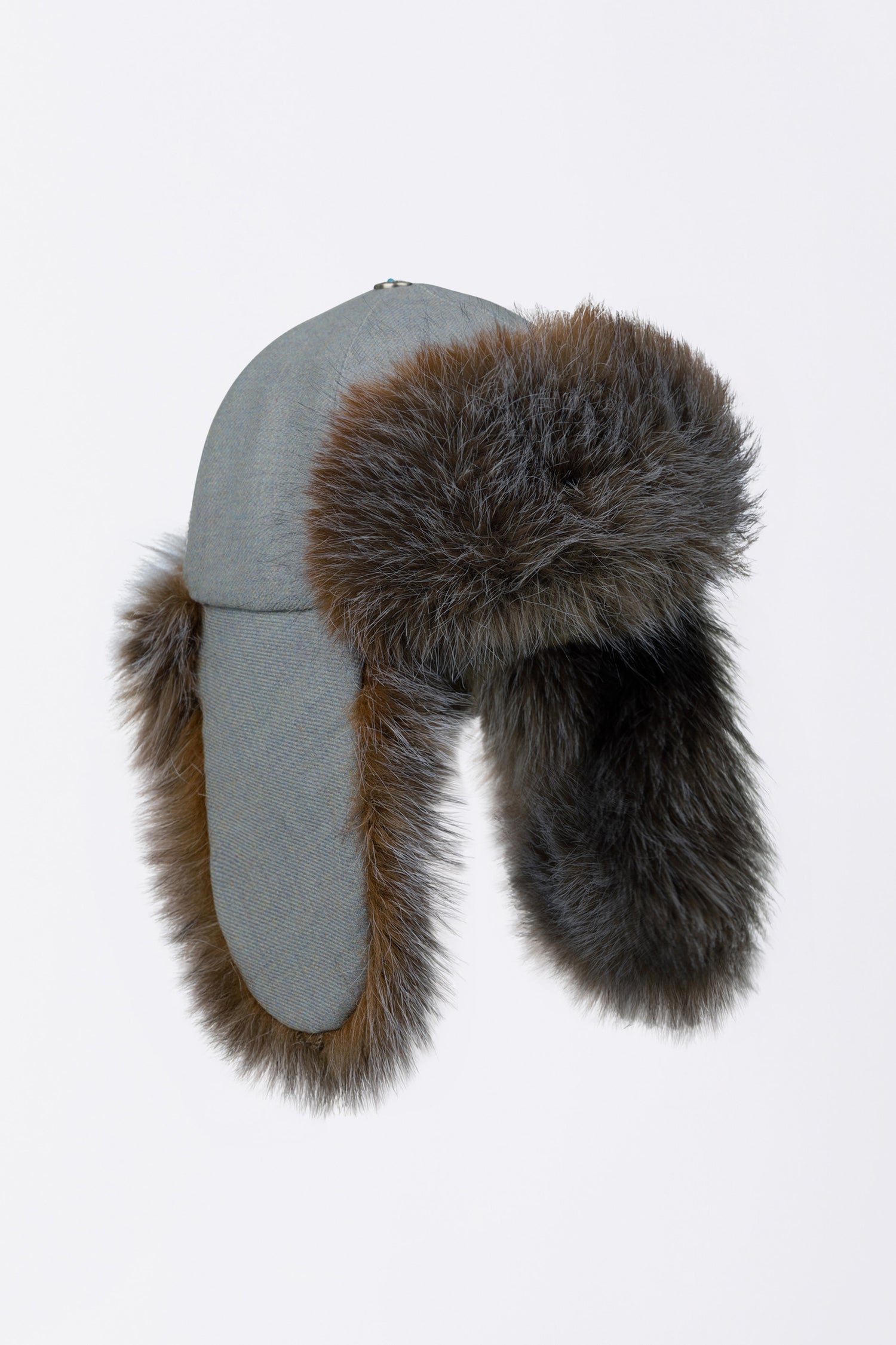 Wool Trooper Hat Blue Gray