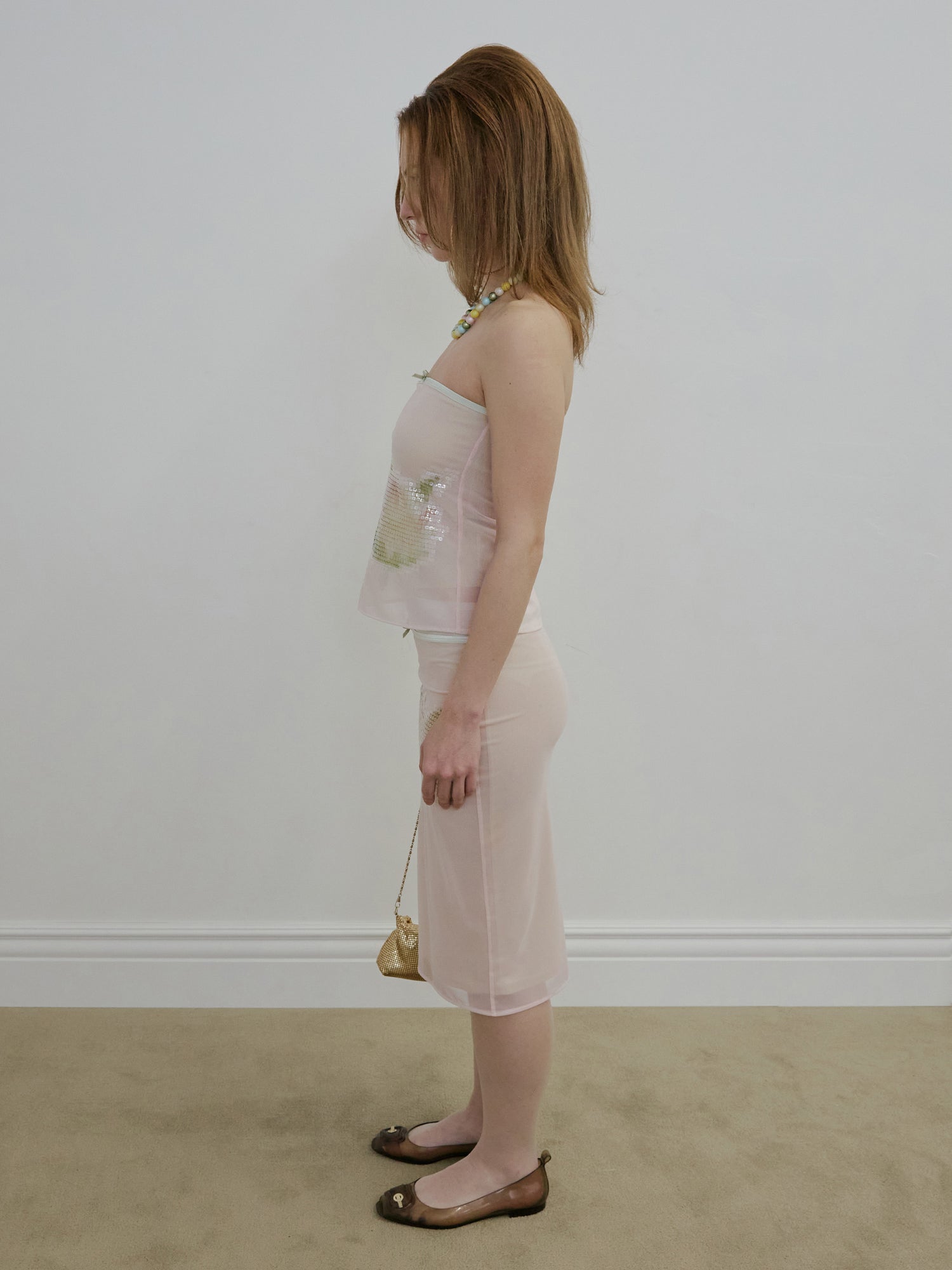 Censored Lotus Midi Skirt Blush