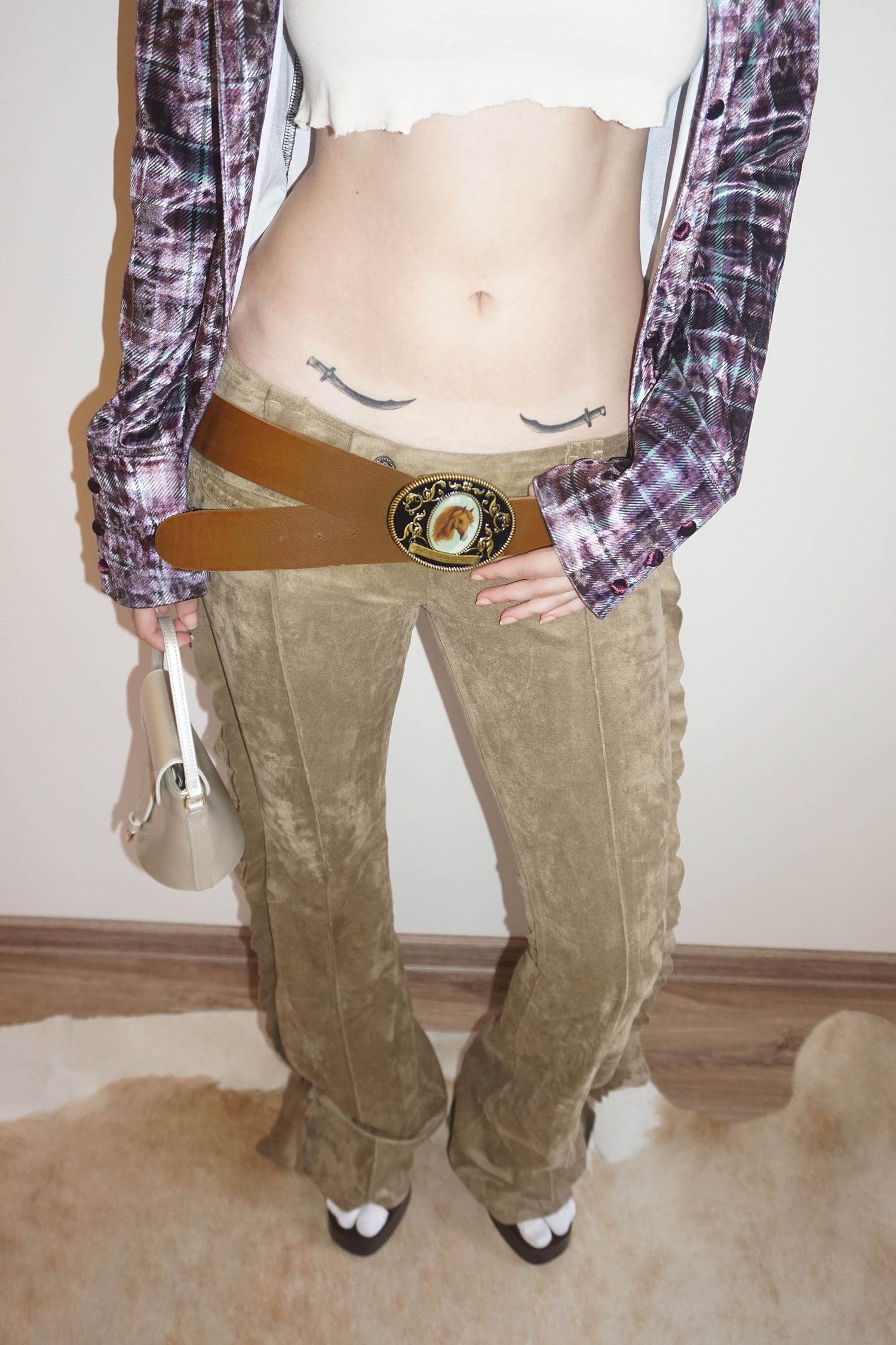 Vintage Buckle Belt Brown
