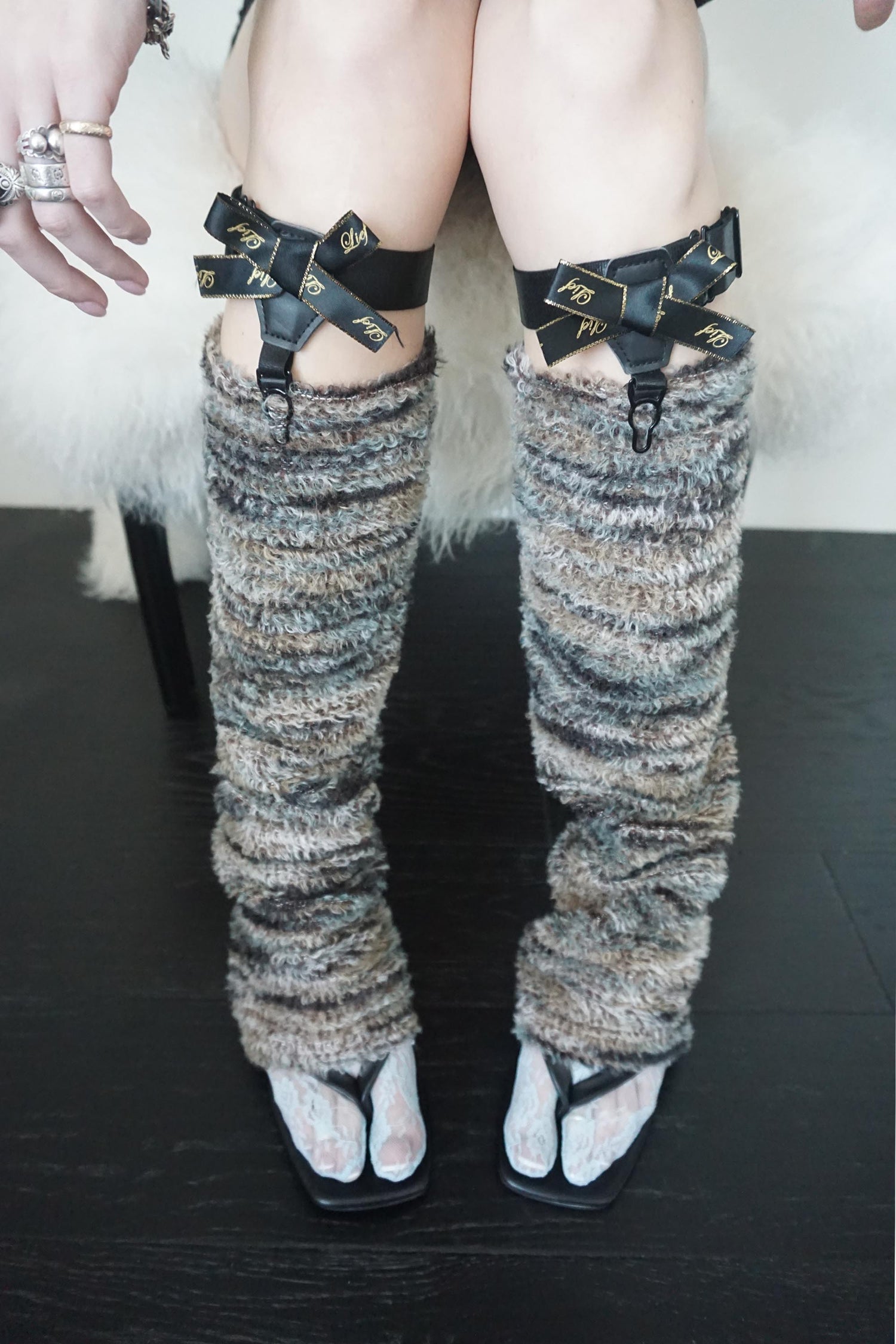 Button Back Leg Warmers Brown