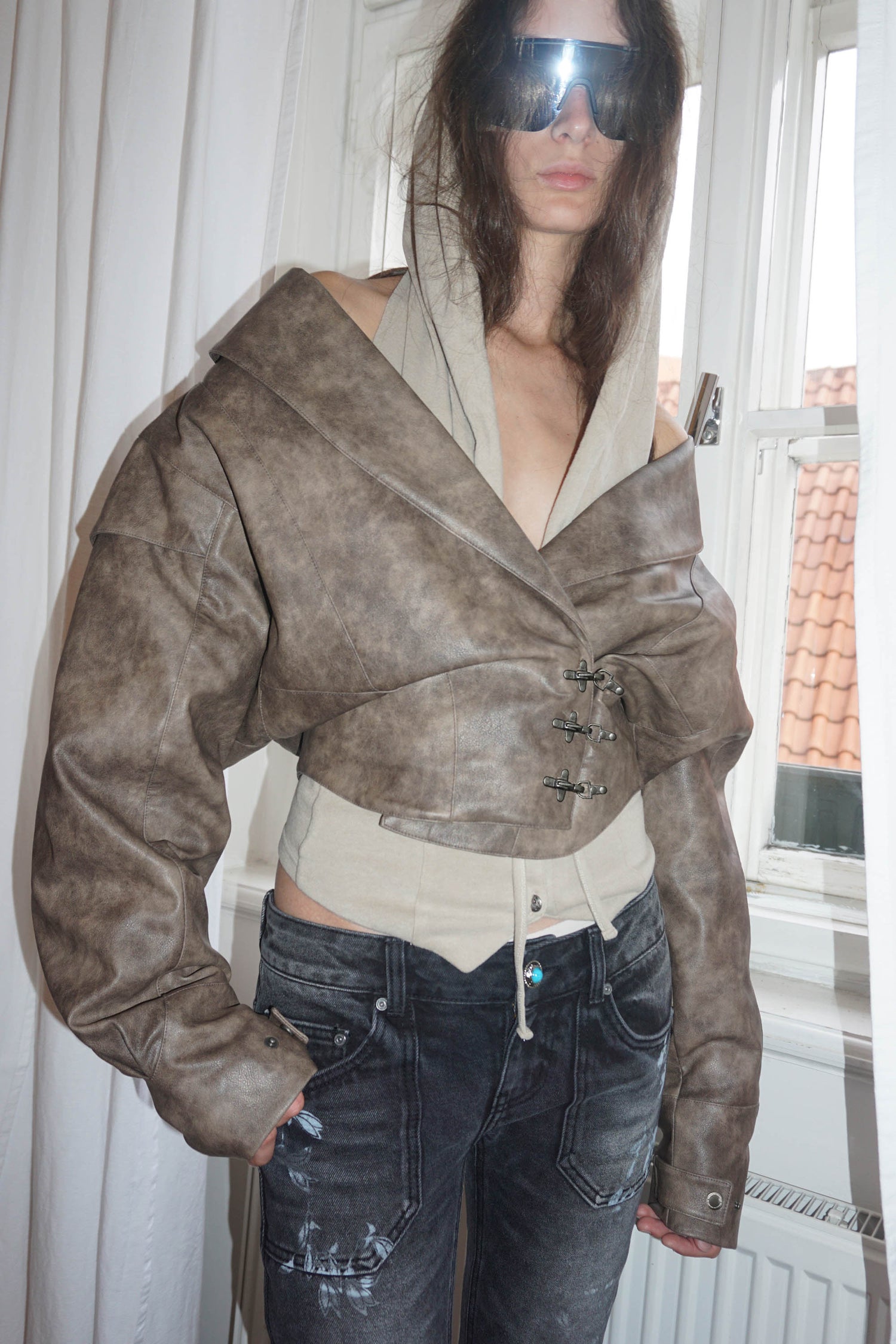 Corset Latch Down Jacket Brown