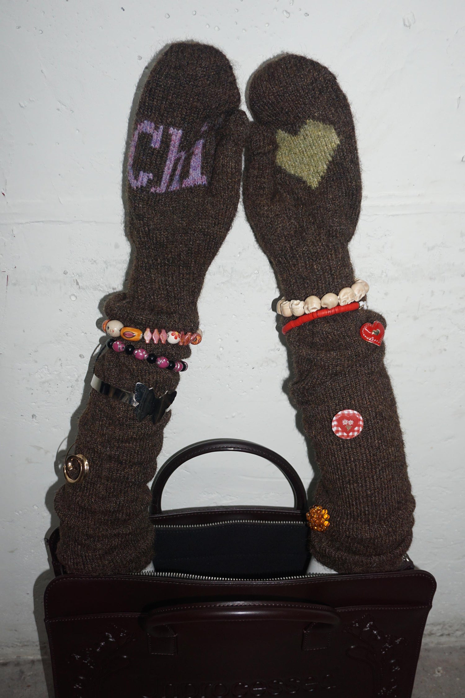 Wool Warmer Gloves Brown