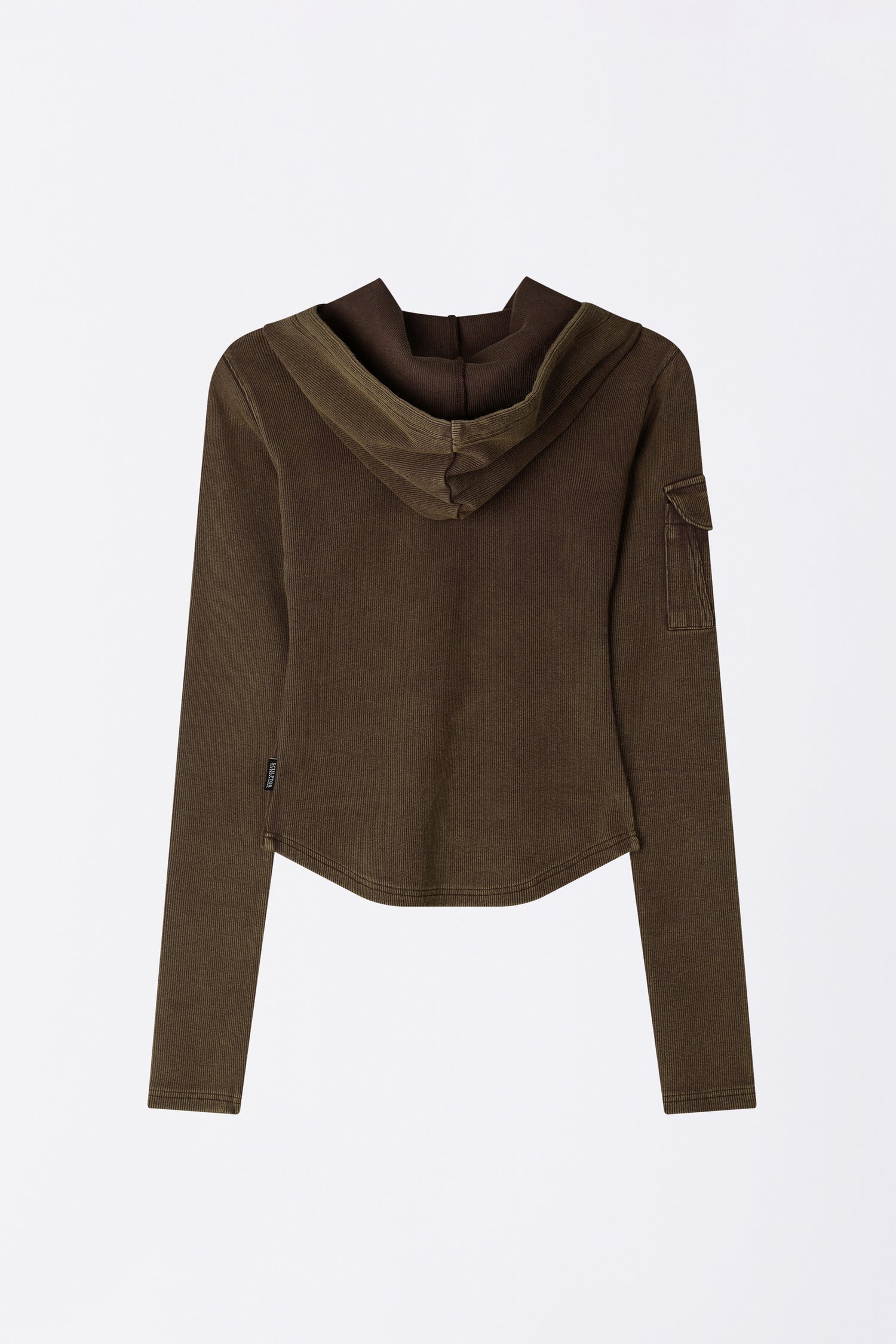 Washed Pocket Hoodie Brown