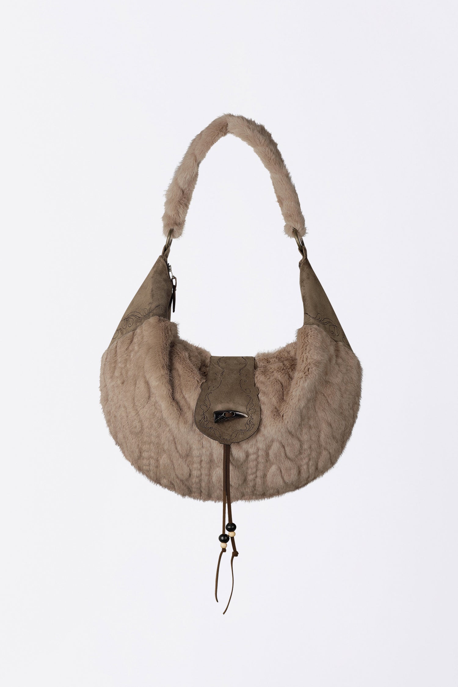 Horseshoe Fur Bag Brown