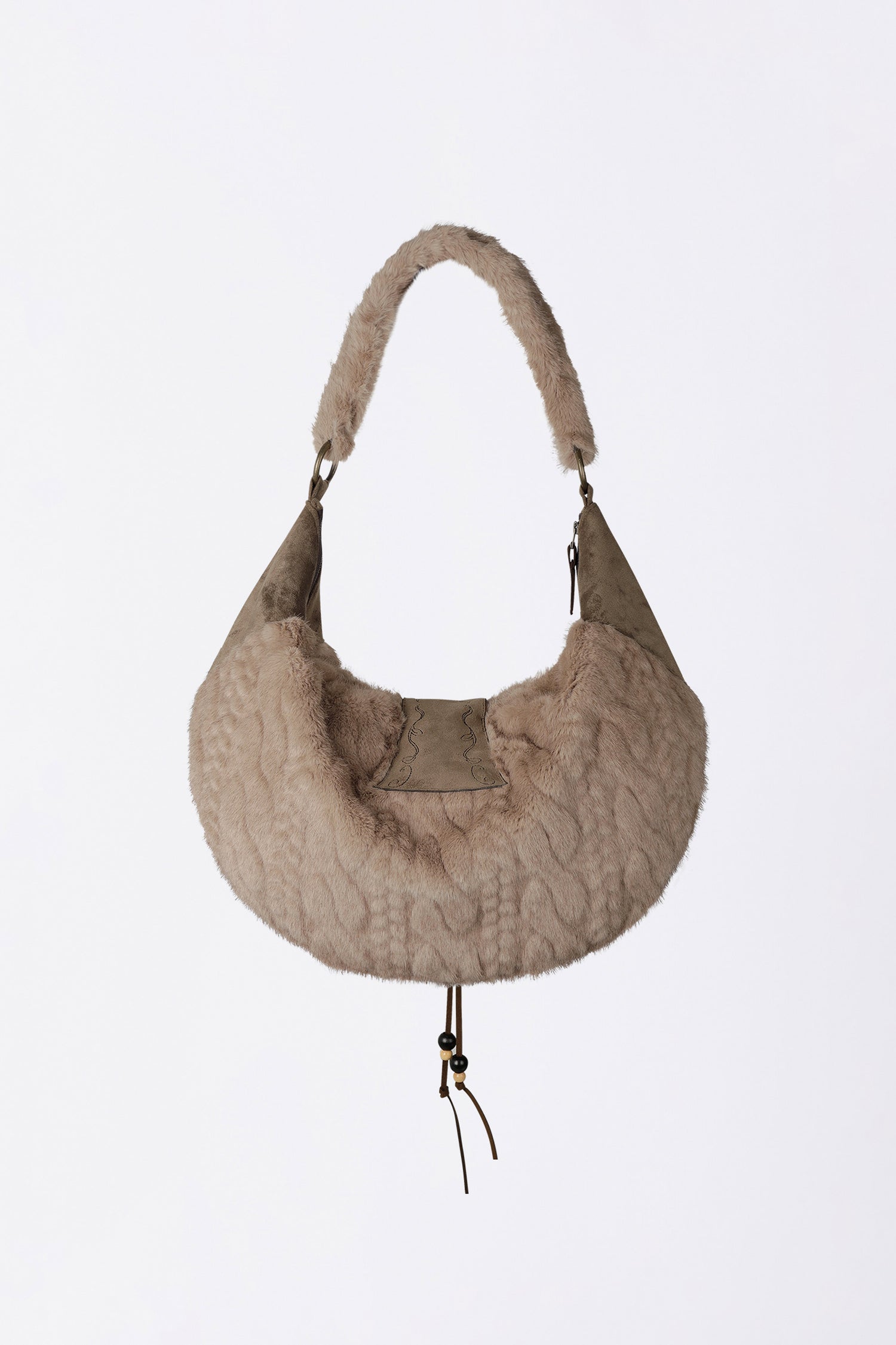 Horseshoe Fur Bag Brown