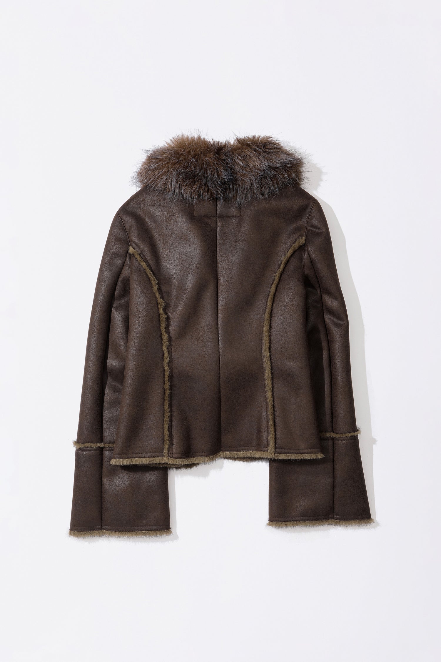 Faux Mouton Toggle Coat Brown