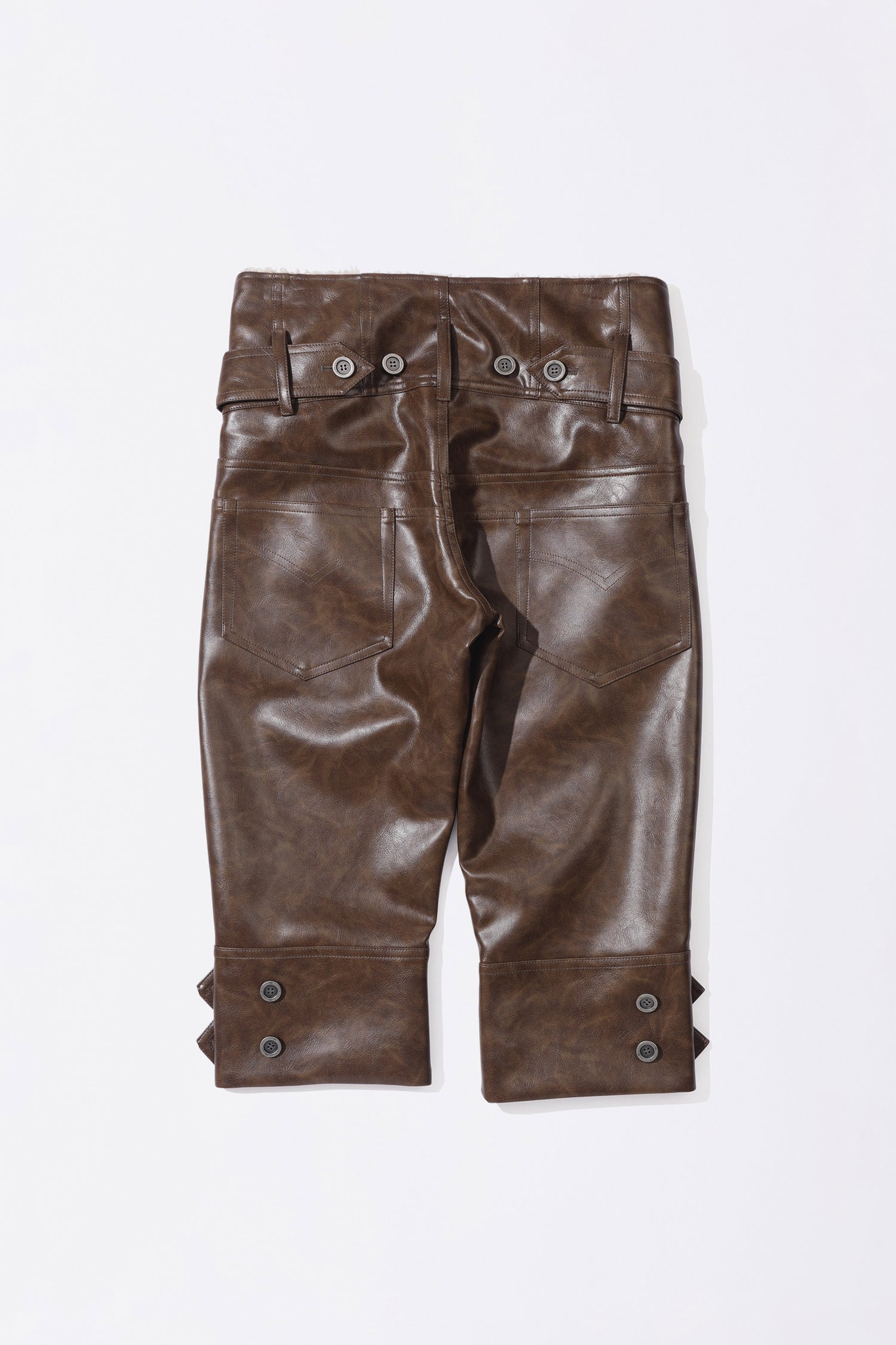 Capri Faux Leather Pants Brown