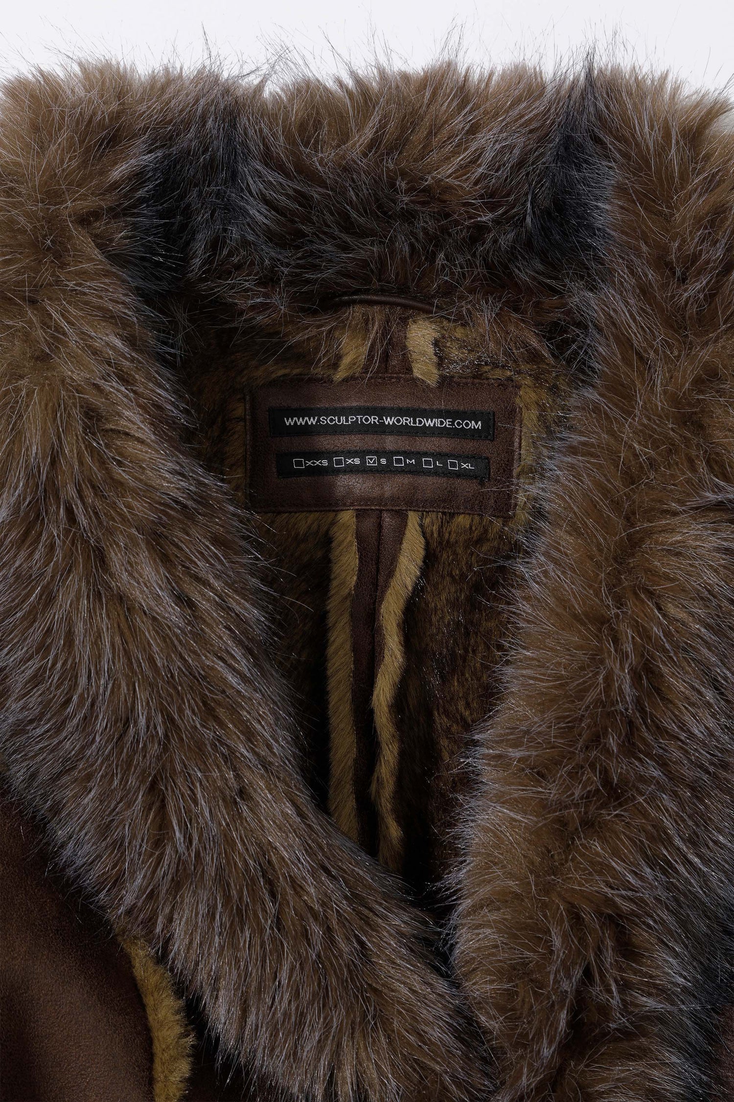 Faux Mouton Toggle Coat Brown