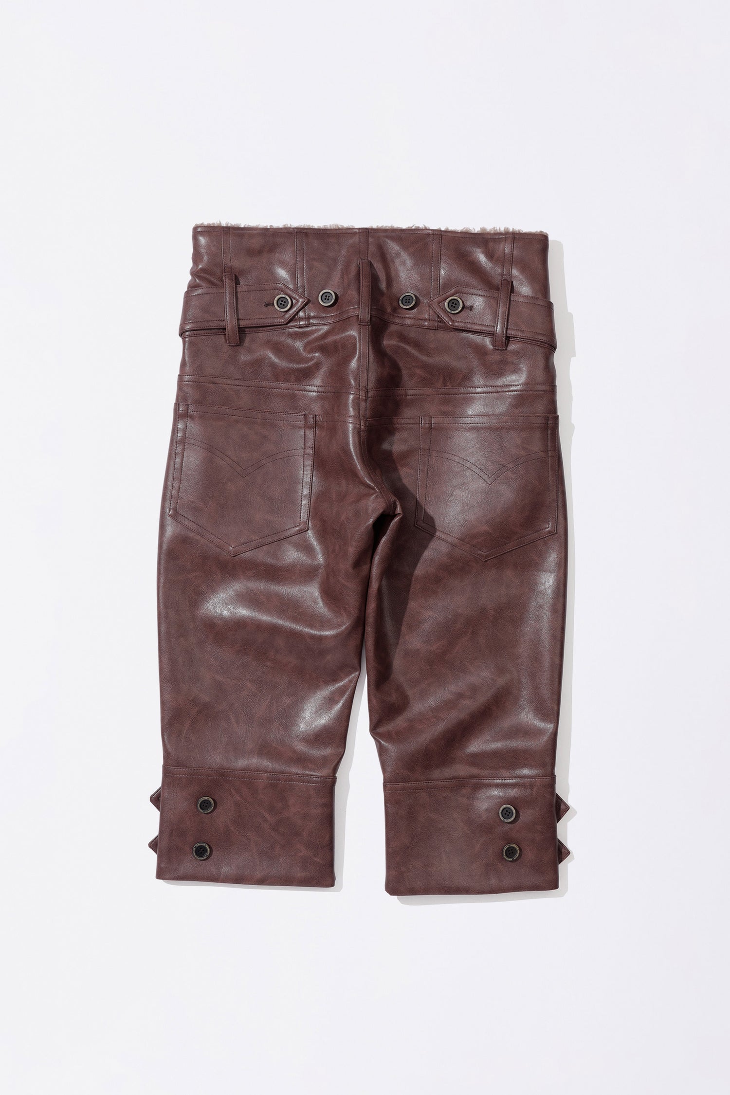 Capri Faux Leather Pants Burgundy