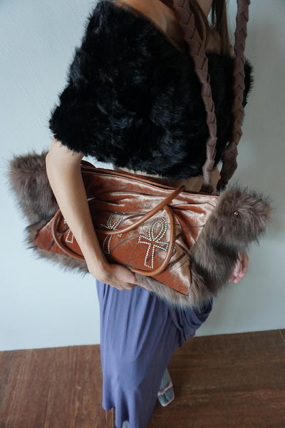 Fluffy Slouch Velvet Bag Burnt Orange – Sculptor