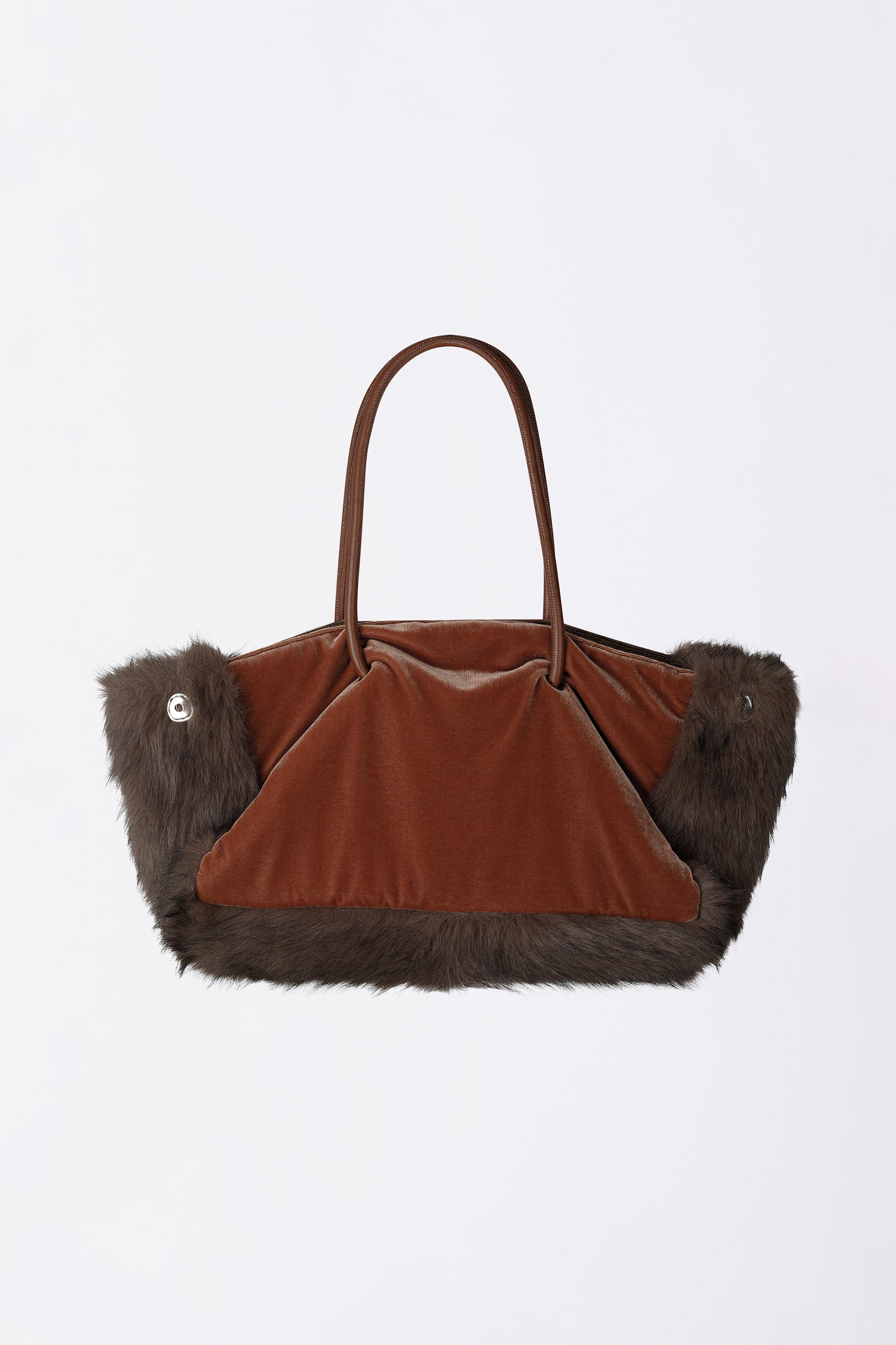 Fluffy Slouch Velvet Bag Burnt Orange