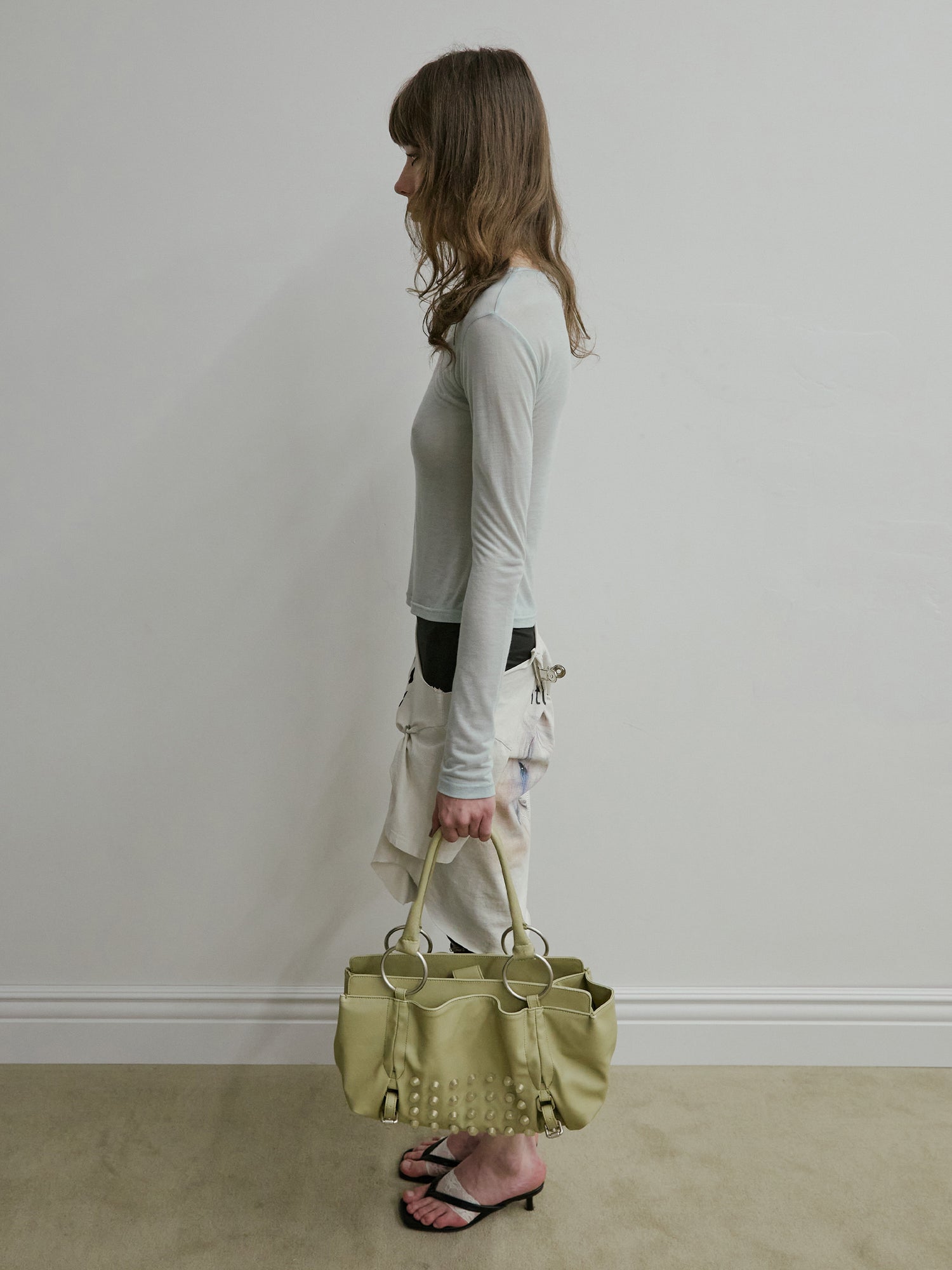 Metal Stud Tote Bag Butter