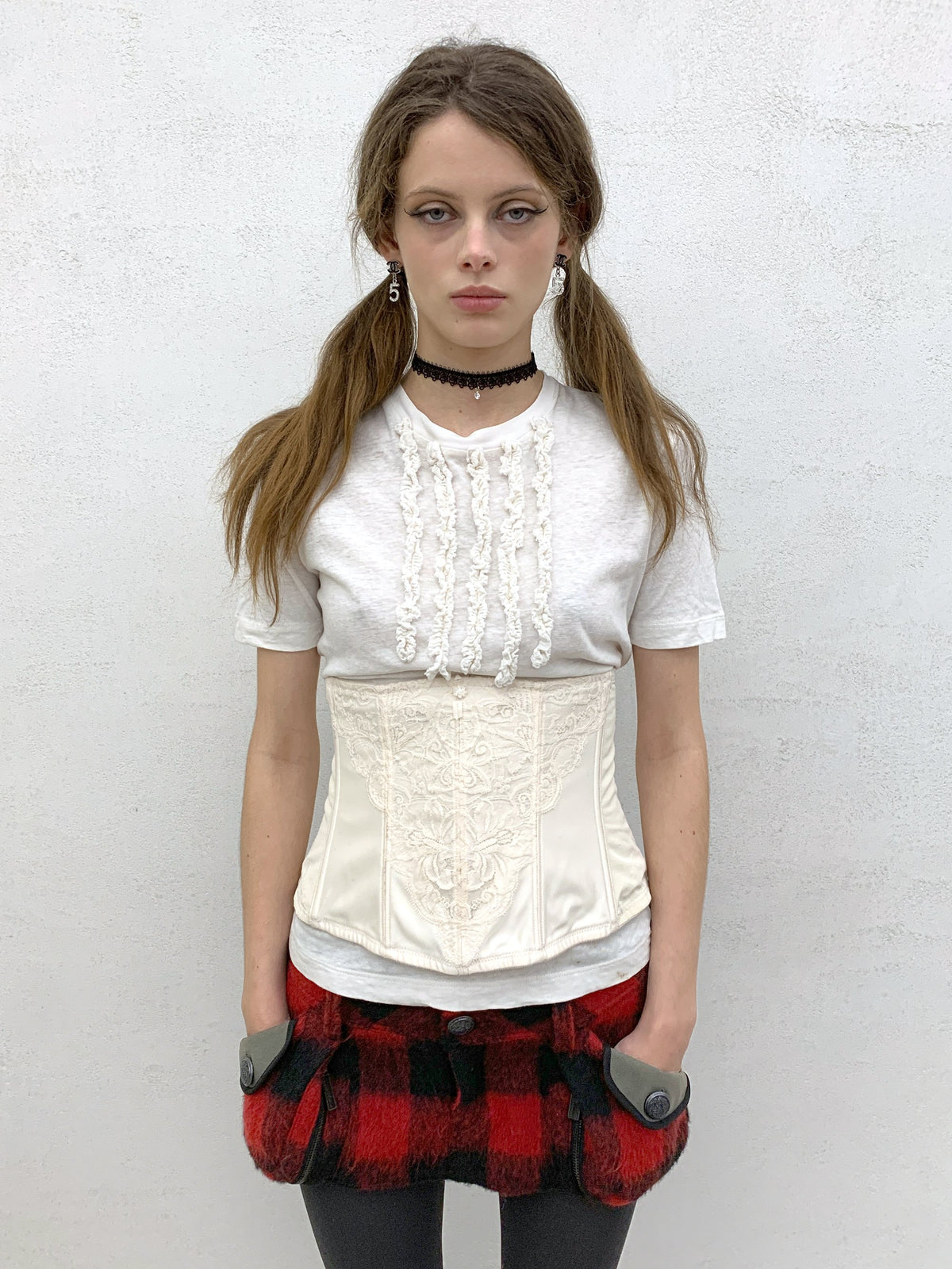 Cargo Micro Skirt Red Check
