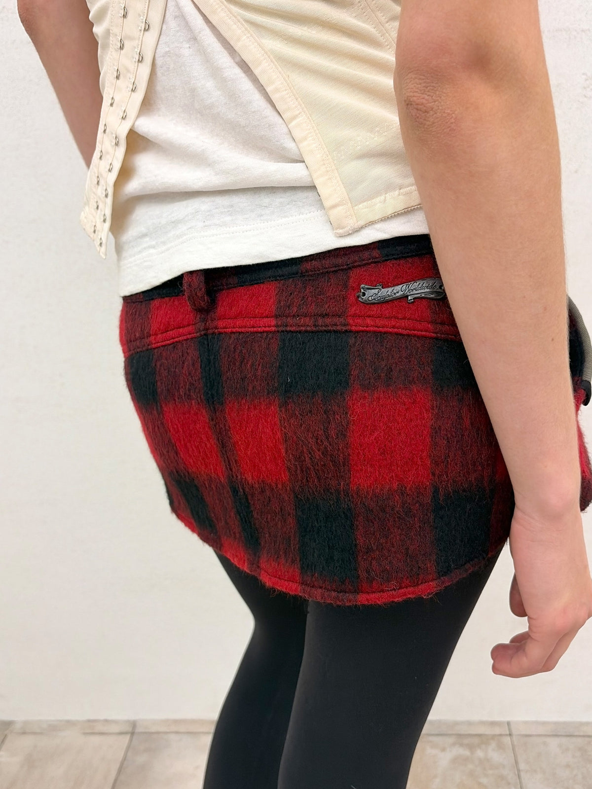 Cargo Micro Skirt Red Check