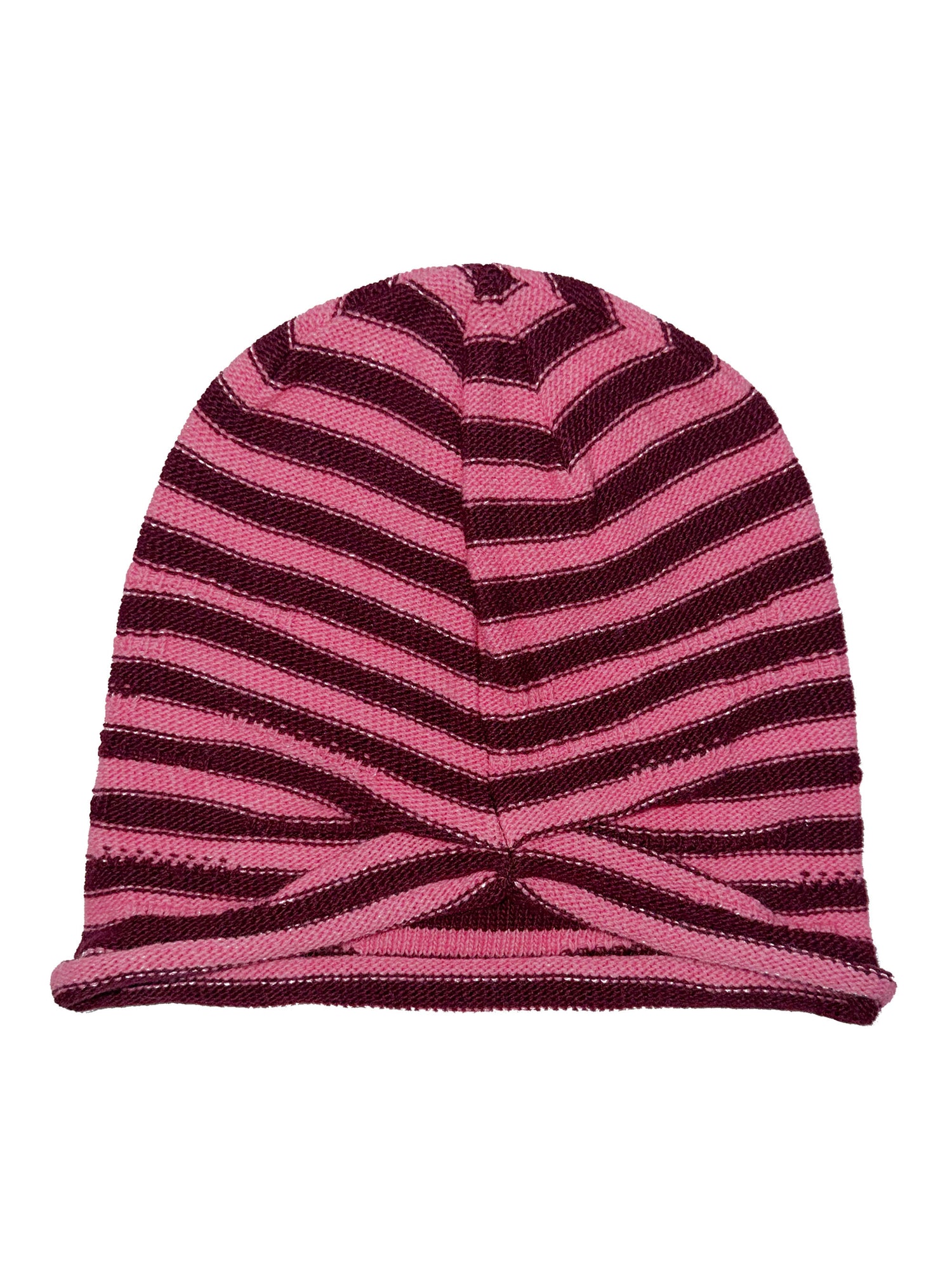 Cashmere Blend Stripe Beanie Pink/Red