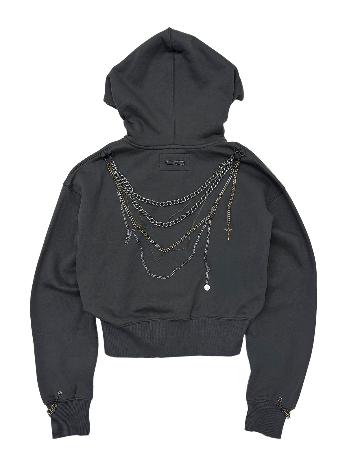 Chain Hooded Zip-Up Charcoal