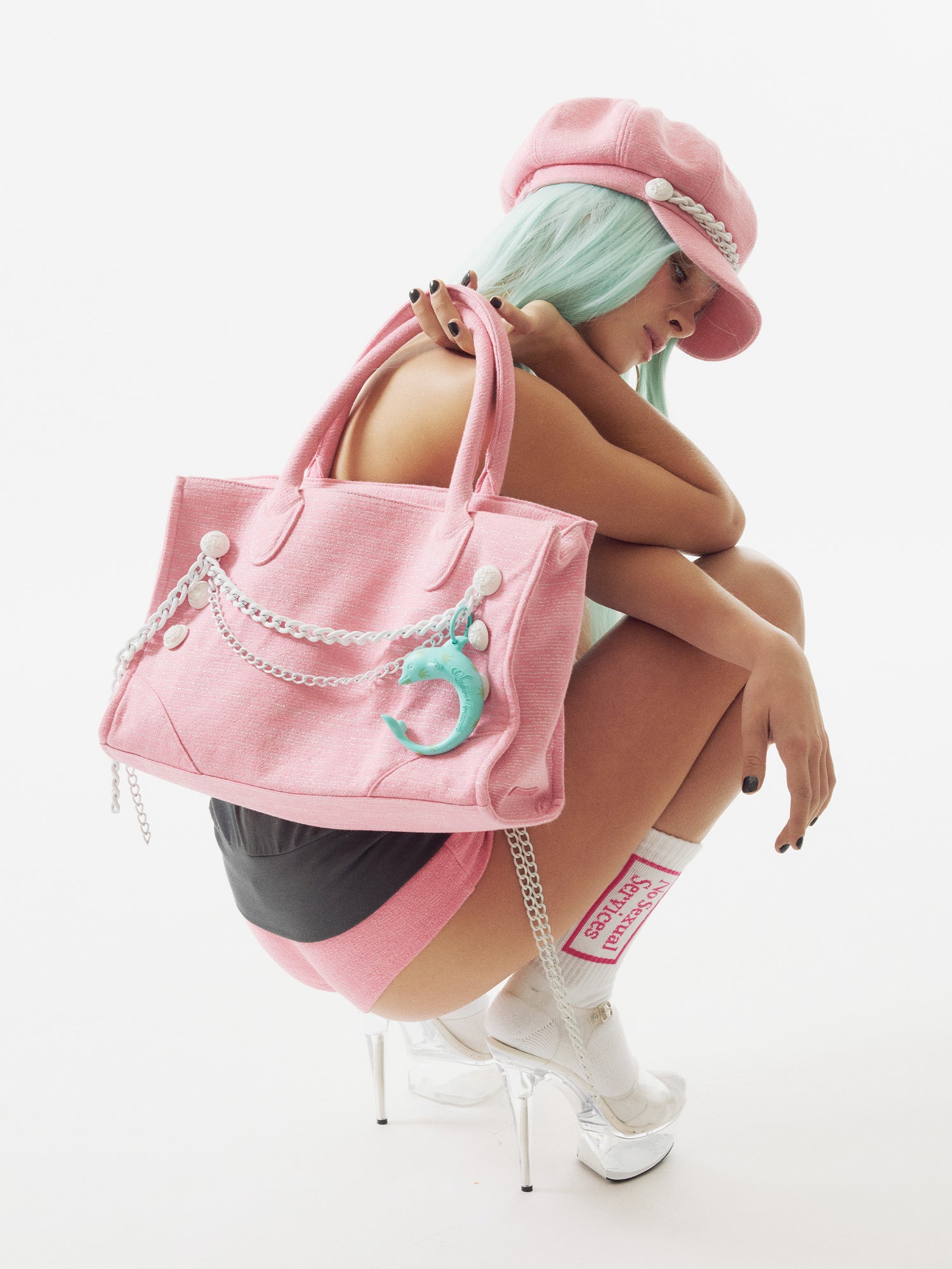 Chain Terry Bag Acid Pink