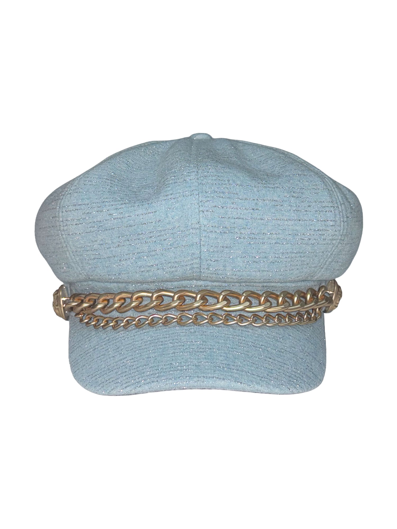 Chain Terry Newsboy Cap Baby Blue