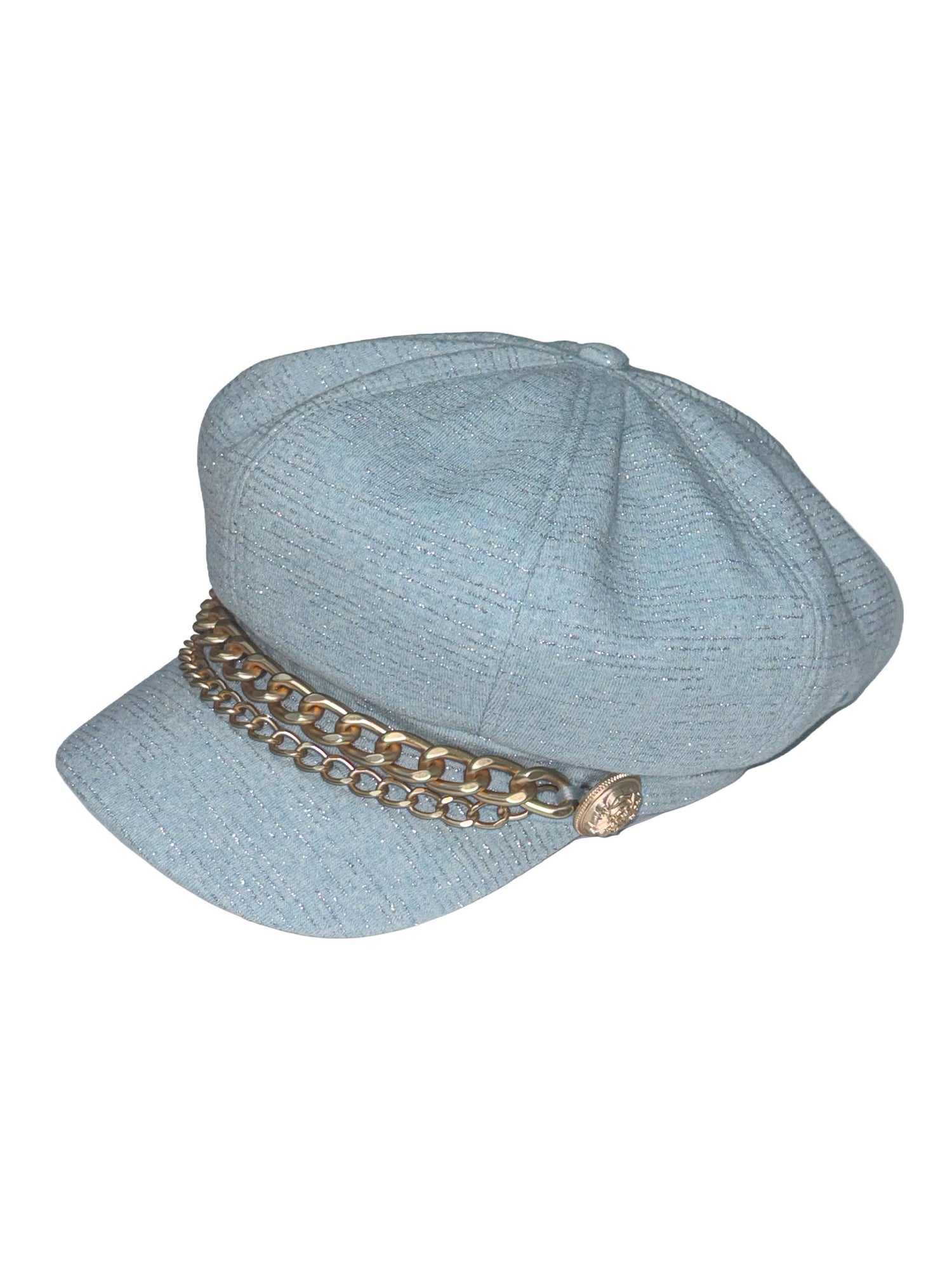 Chain Terry Newsboy Cap Baby Blue