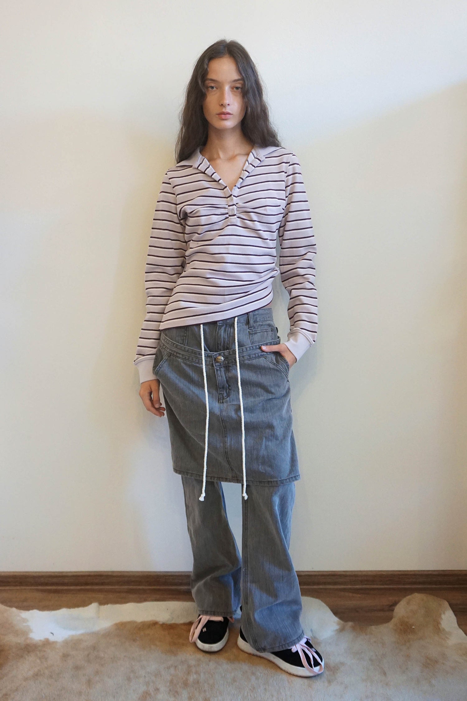Apron Layered Denim Charcoal