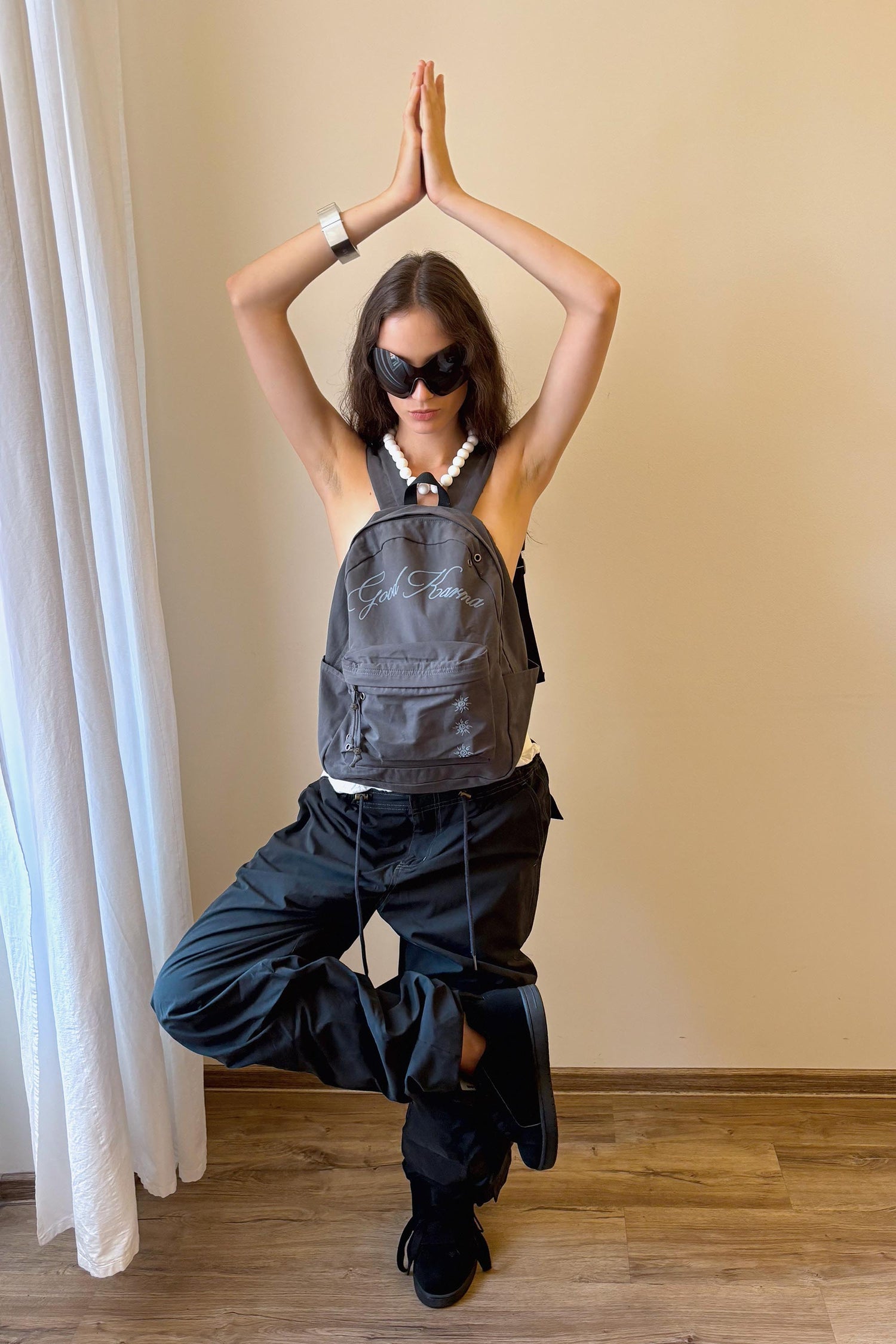 Karma Vintage Backpack Charcoal