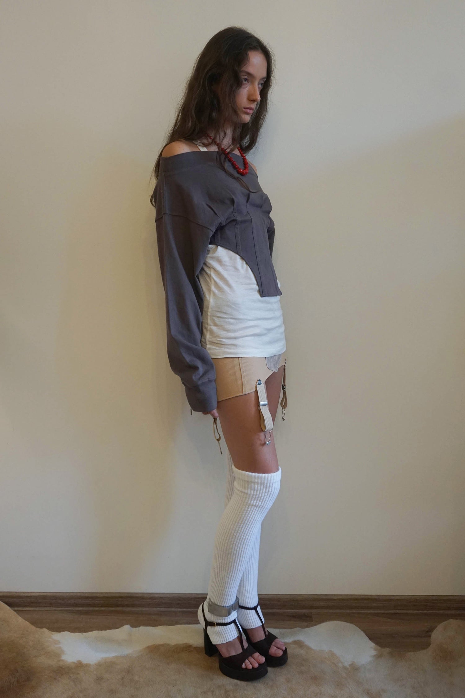 Corset Sweatshirt Charcoal