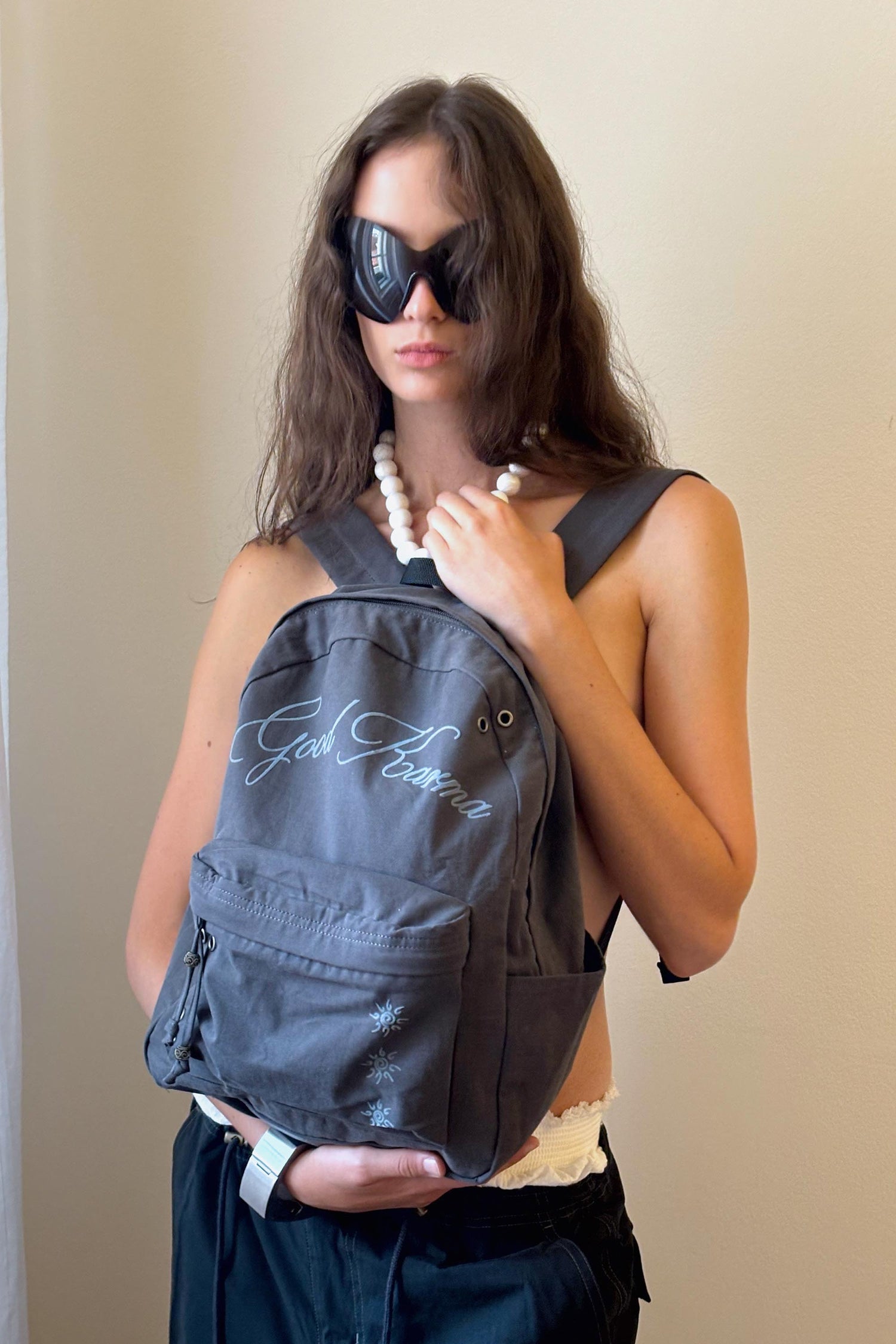 Karma Vintage Backpack Charcoal