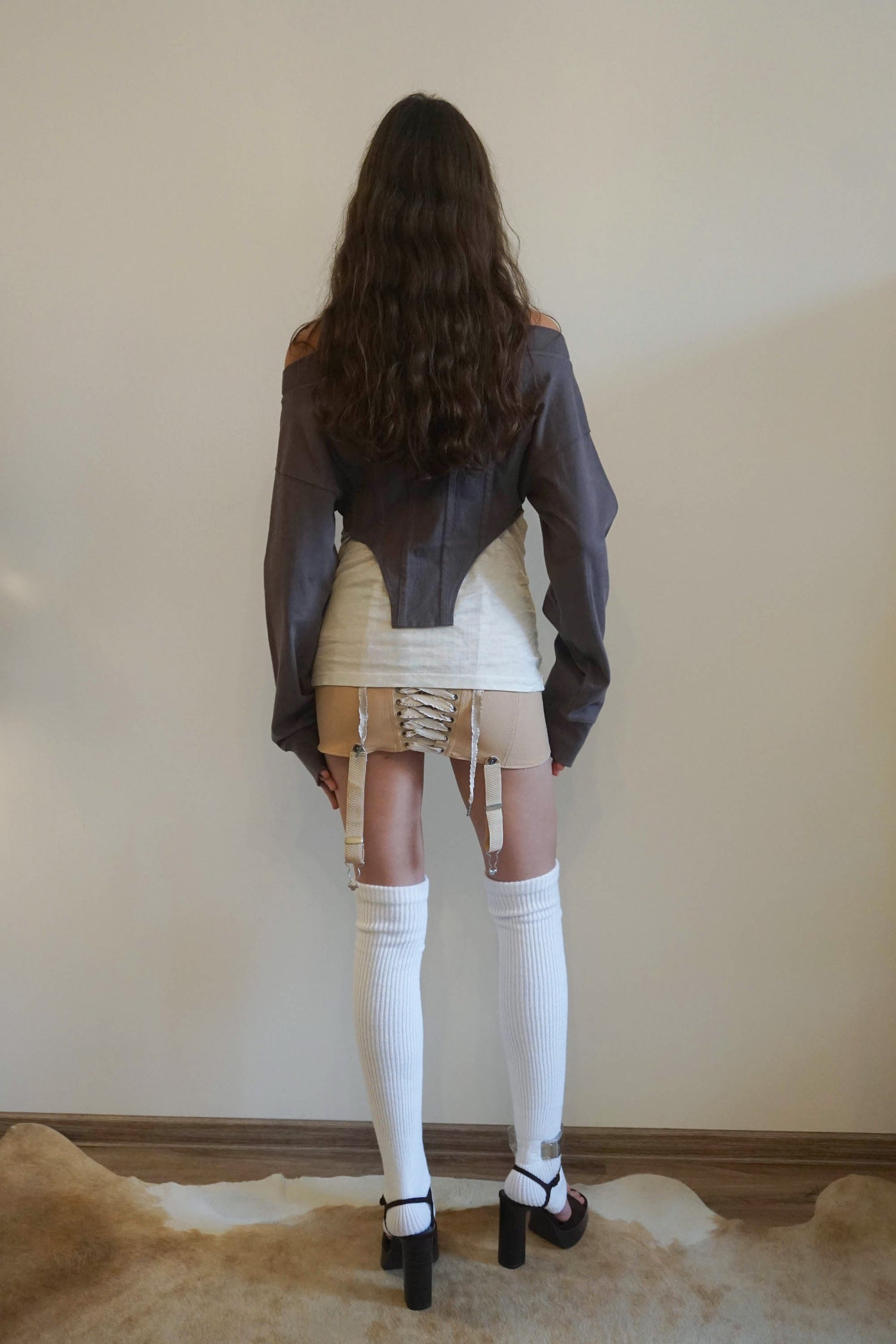 Corset Sweatshirt Charcoal