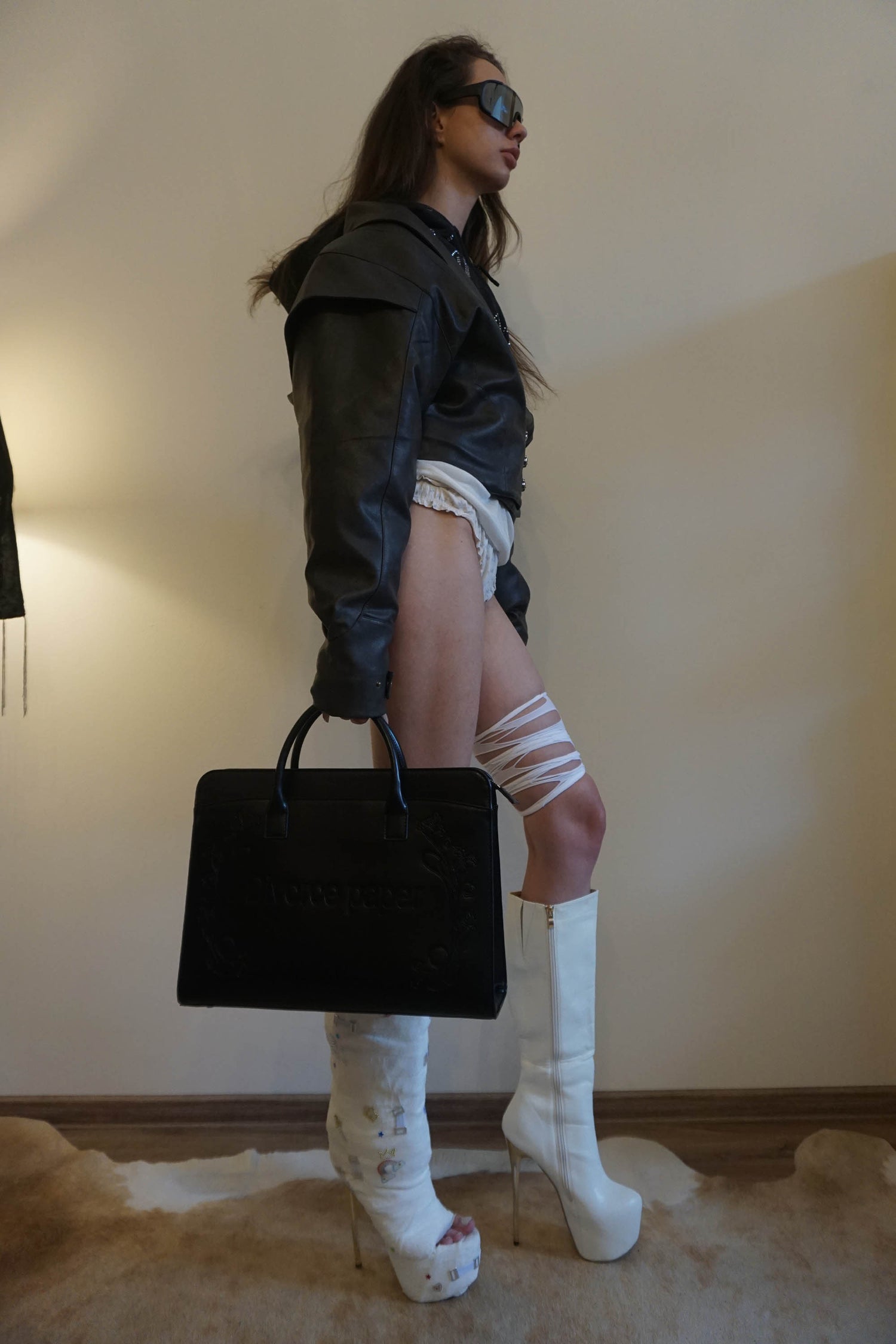 Corset Latch Down Jacket Charcoal