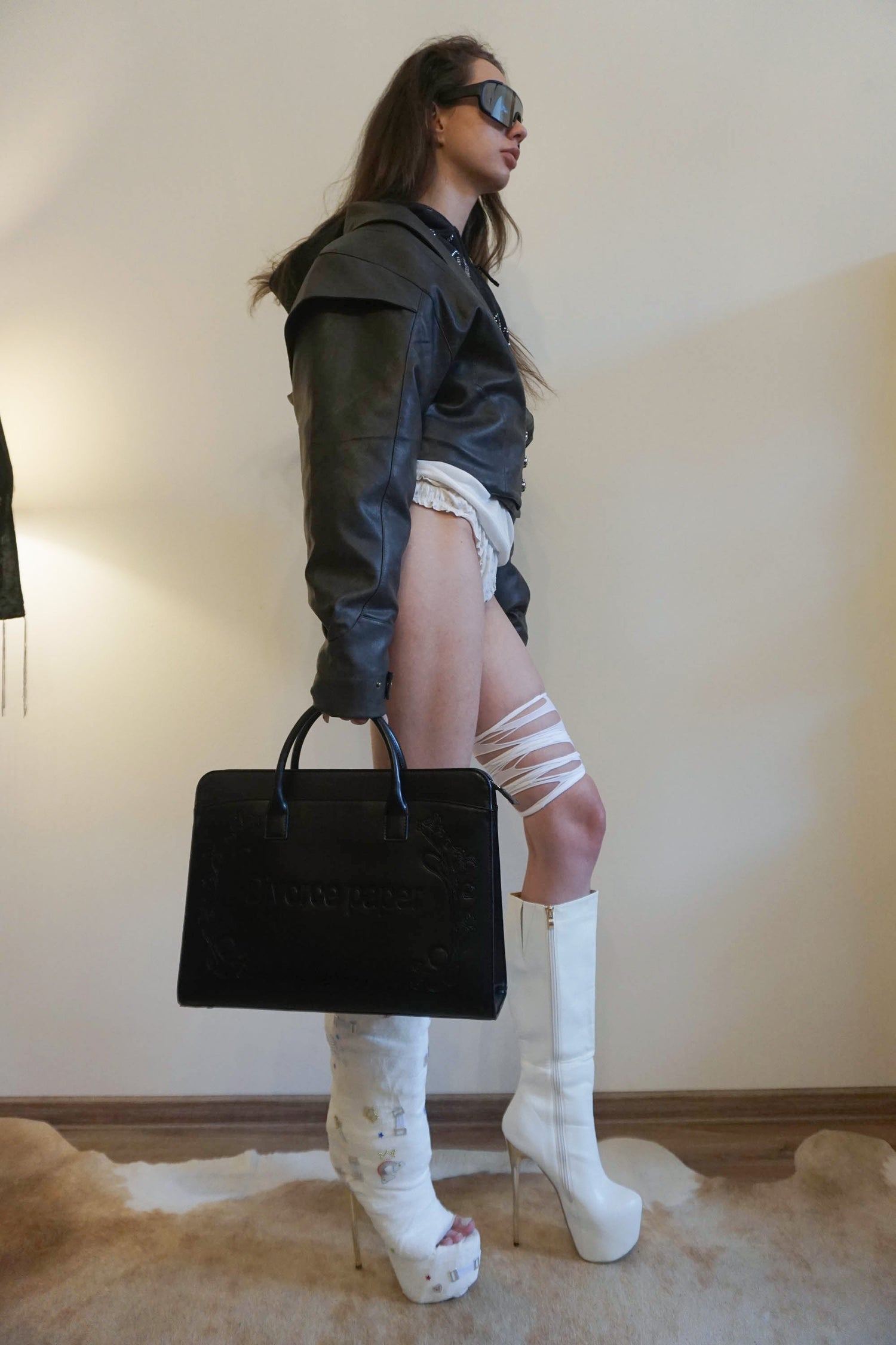 Corset Latch Down Jacket Charcoal