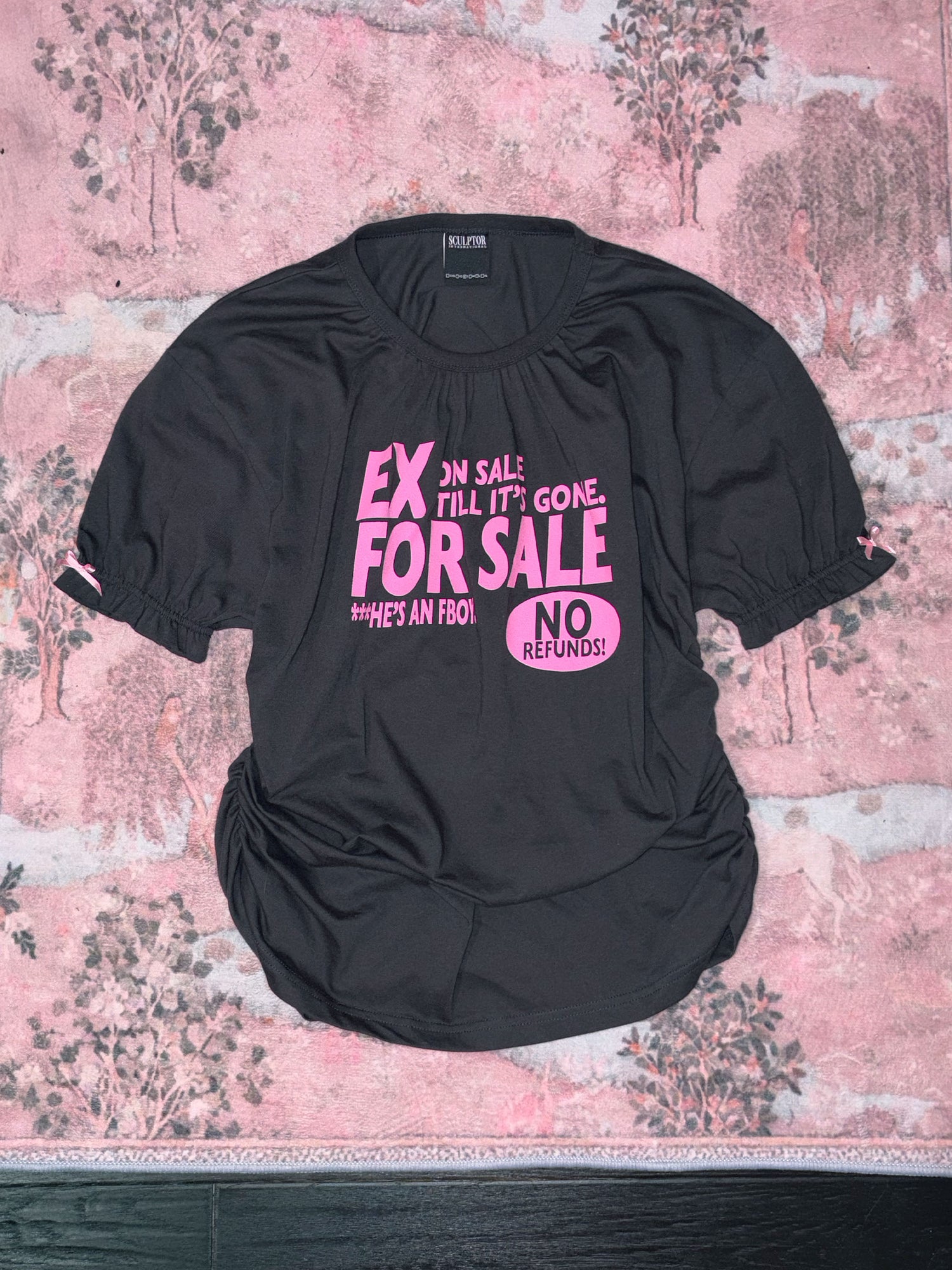 Garage Shirring Tee Charcoal