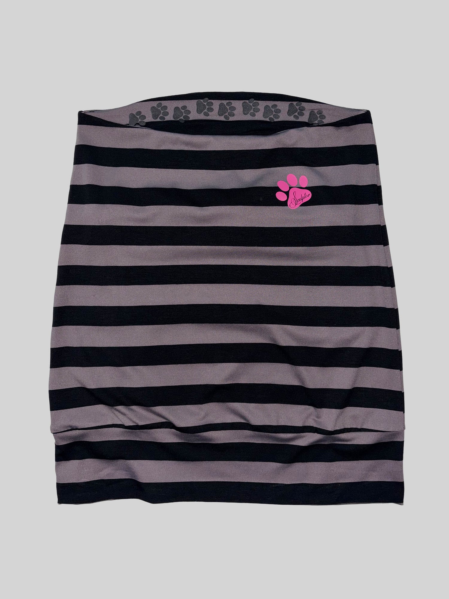Sweet Kitty Stripe Tube Top Charcoal