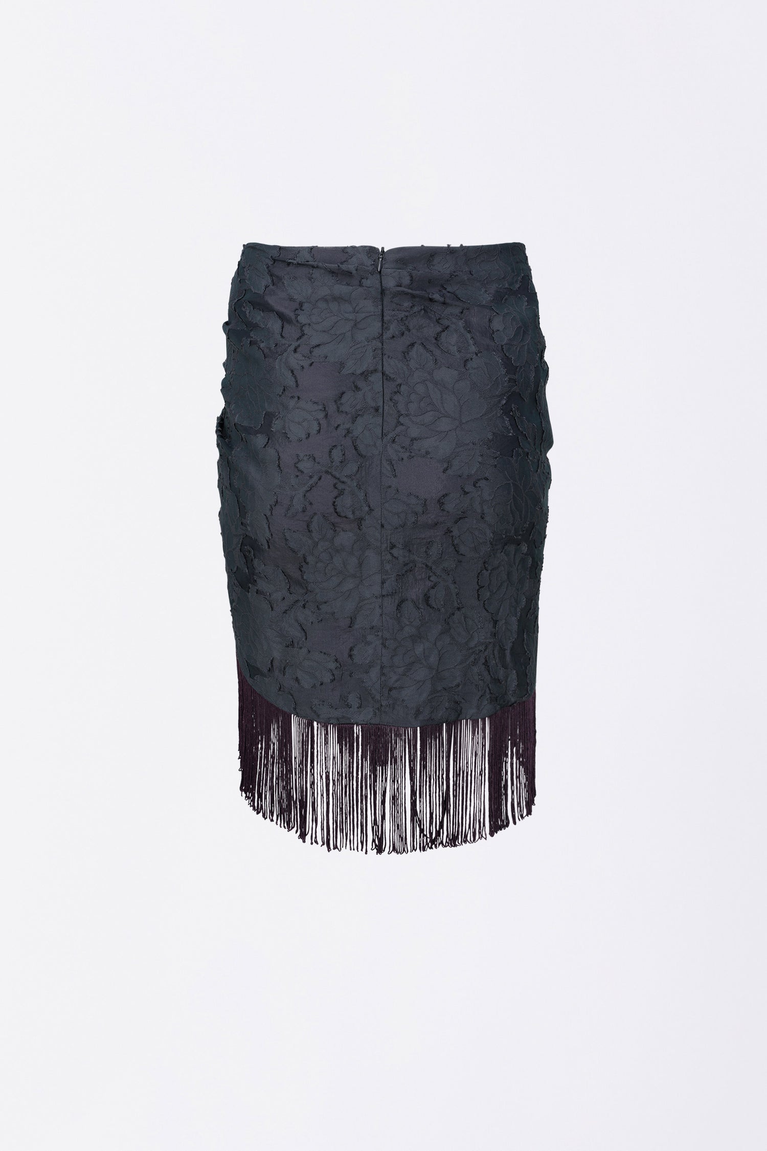 Fringe Tie Skirt Charcoal/Purple