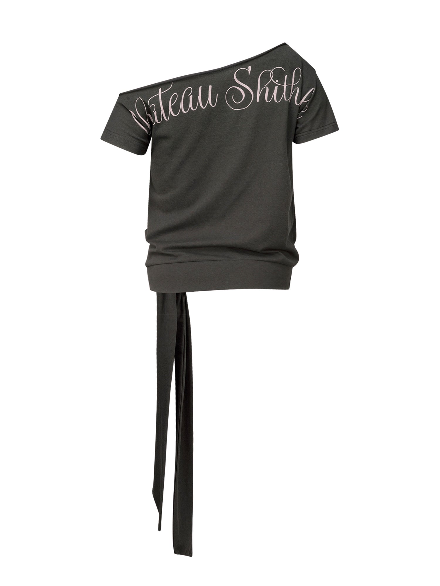 Chateau Shithole Tie Tee Charcoal