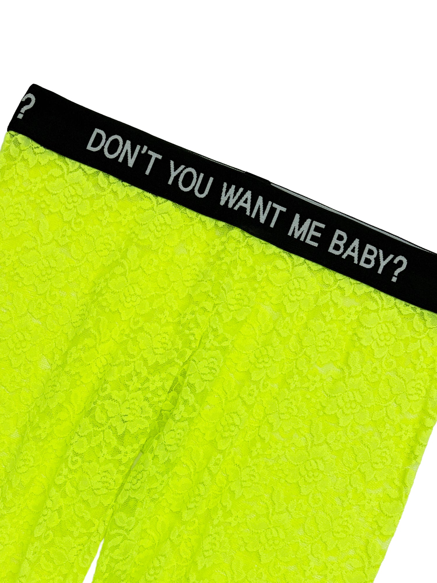 Cheeky Lace Leggings Neon Green